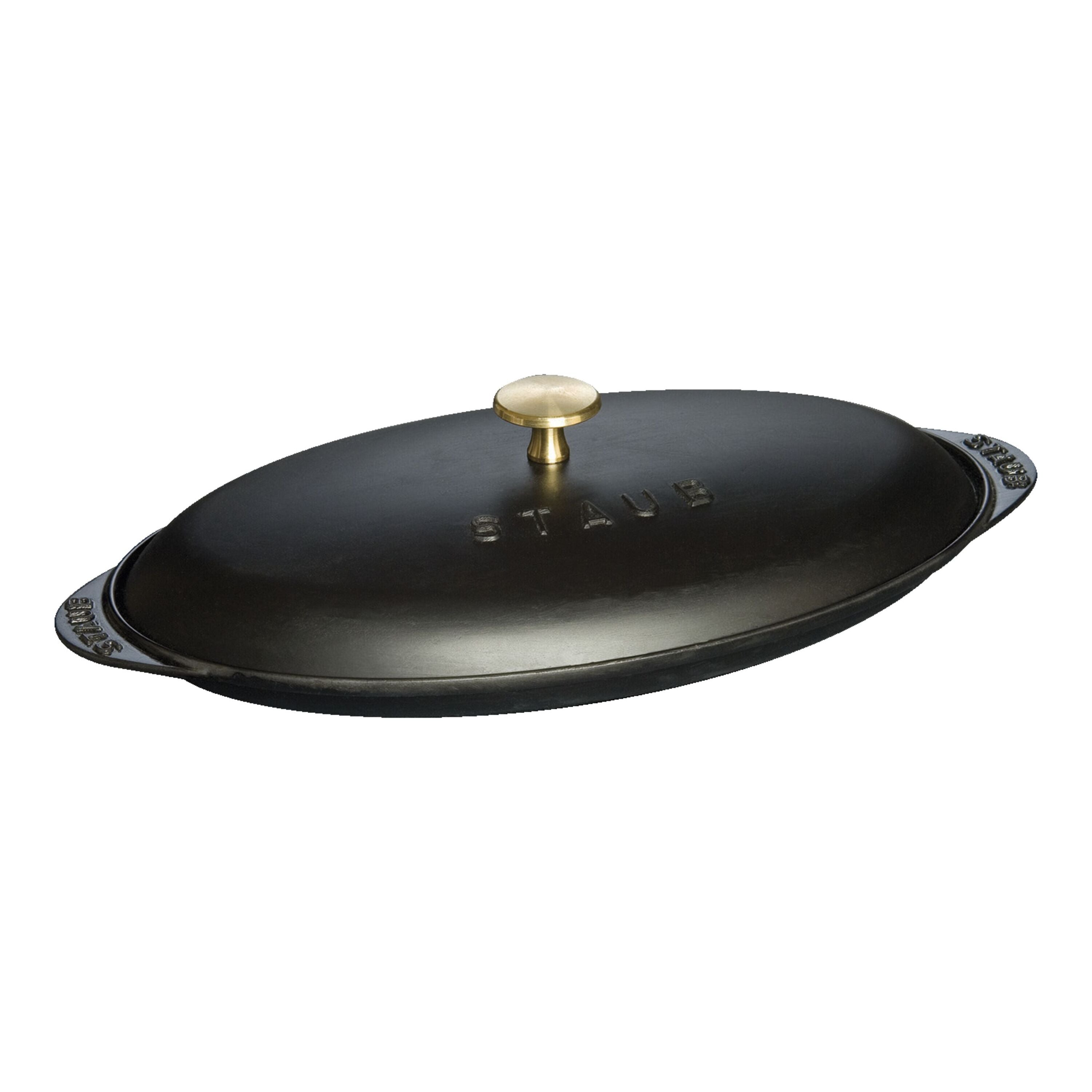 STAUB Specialities 700 ml Cast Iron Oval Oven Dish With Lid, Black-n/a-DECOROLALA