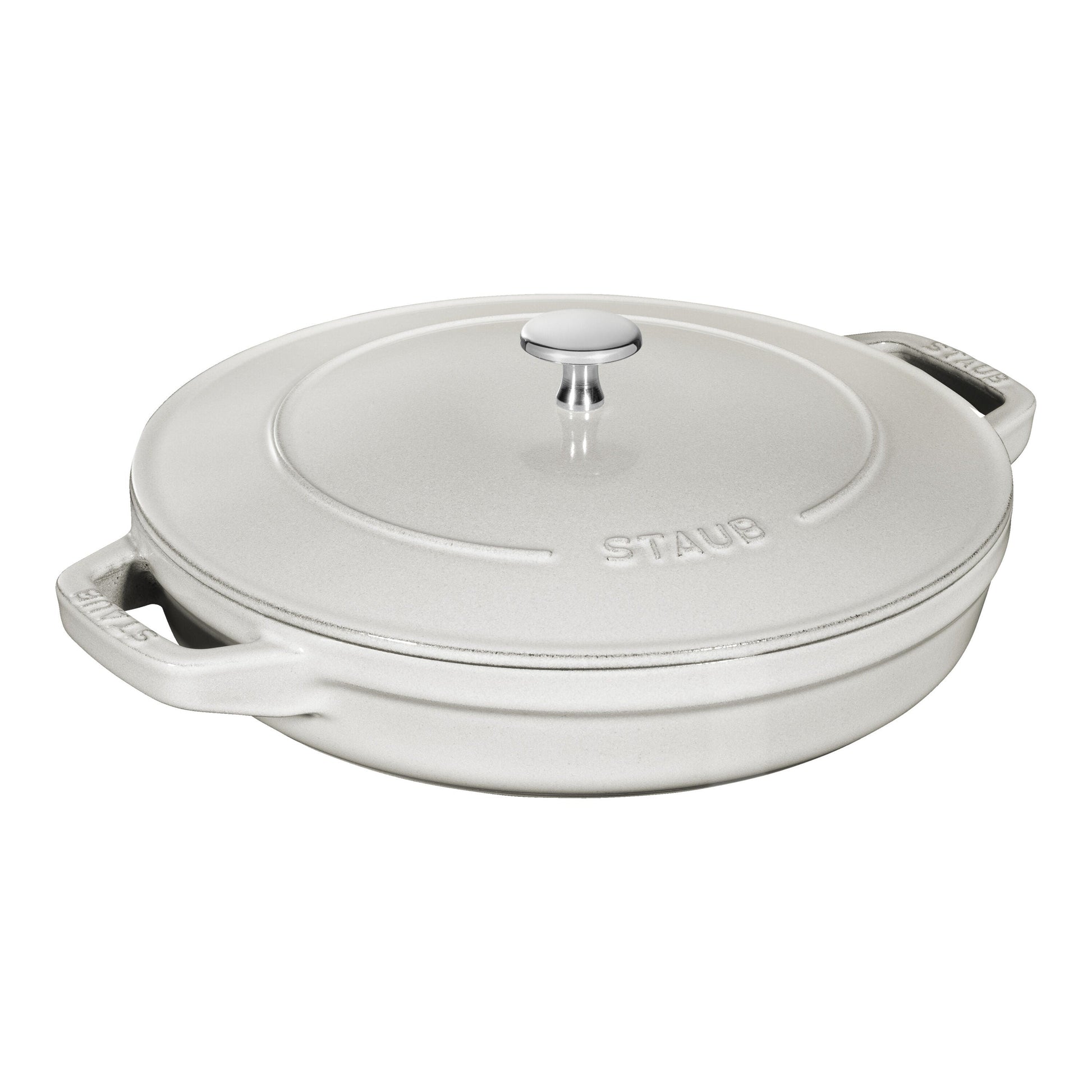 STAUB Stackable 3-Piece Cast Iron Set - White Truffle-Bakeware Set-DECOROLALA