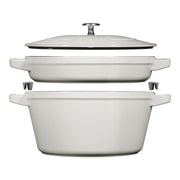 STAUB Stackable 3-Piece Cast Iron Set - White Truffle-Bakeware Set-DECOROLALA