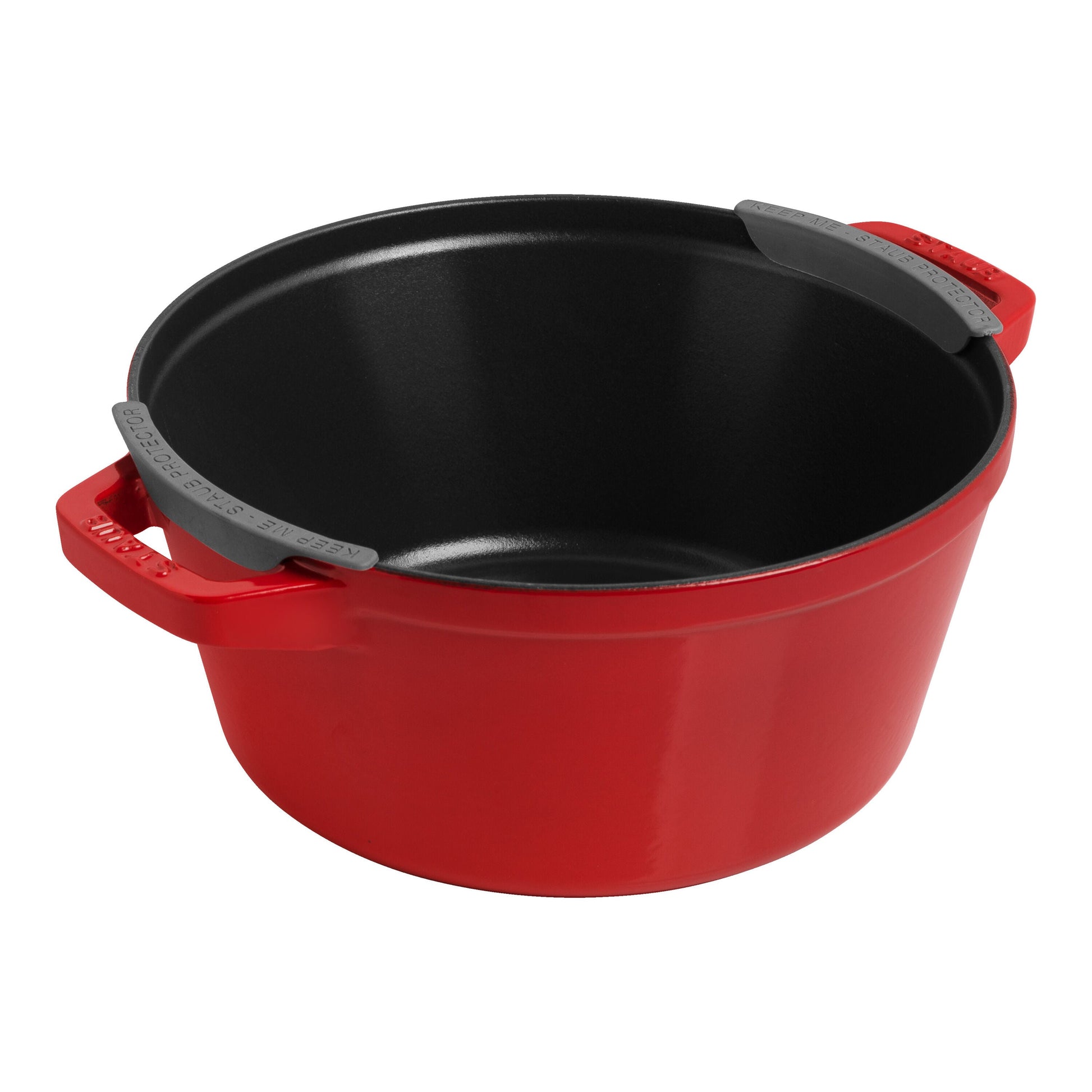 STAUB Stackable Set Stackable Set 3 Piece Cast Iron, Cherry-Stock Pot-DECOROLALA
