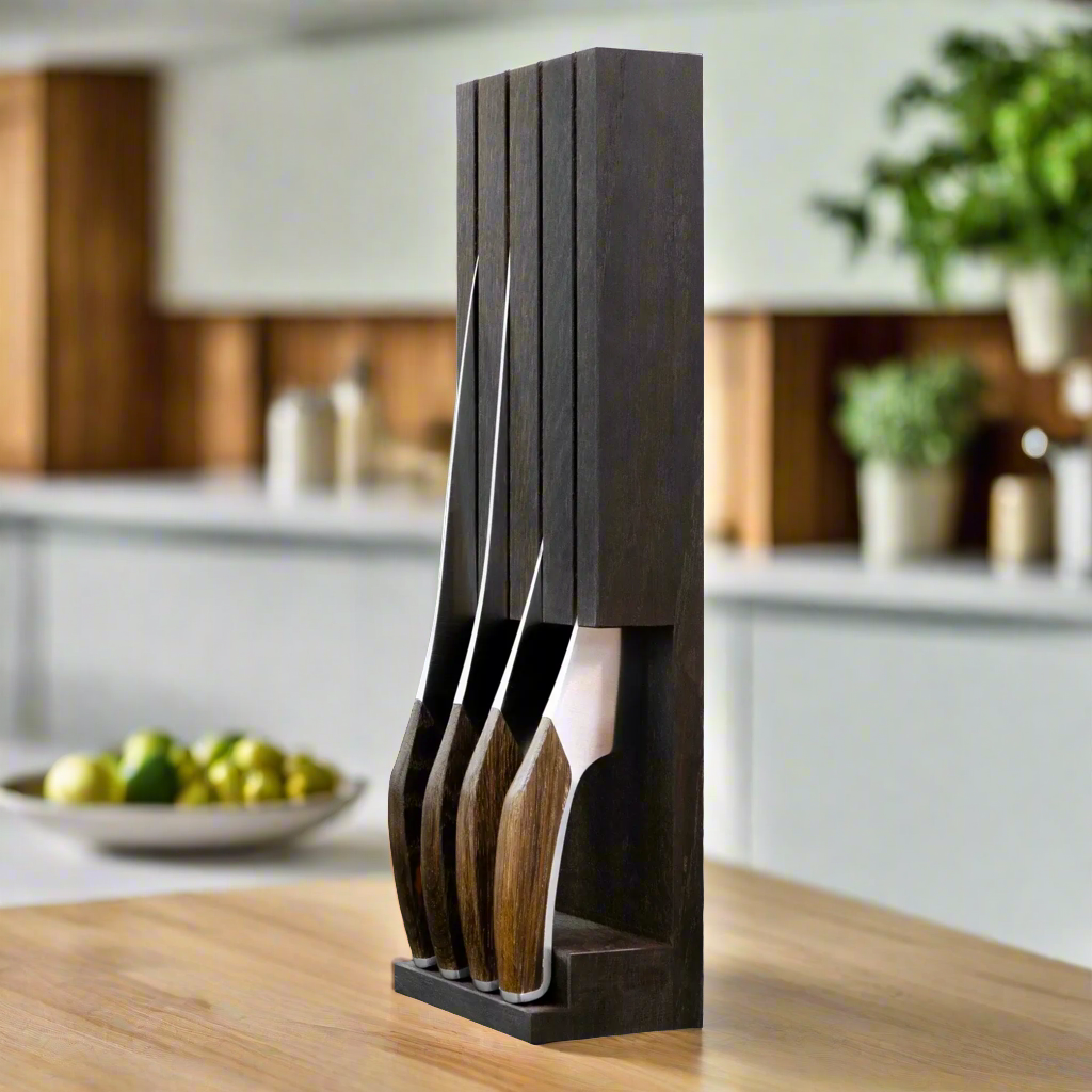 SYNCHROS | 4 piece bundle with Oak-wood Knife holder-Knife Set-DECOROLALA