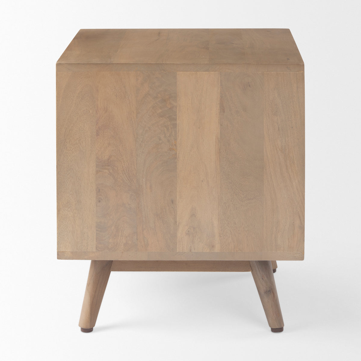 Sable 19.0L x 19.0W x 21.5H Light Brown Wood Side Table-End and Side Tables-DECOROLALA