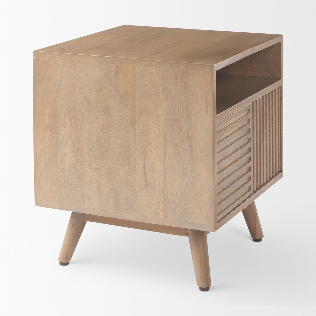 Sable 19.0L x 19.0W x 21.5H Light Brown Wood Side Table-End and Side Tables-DECOROLALA