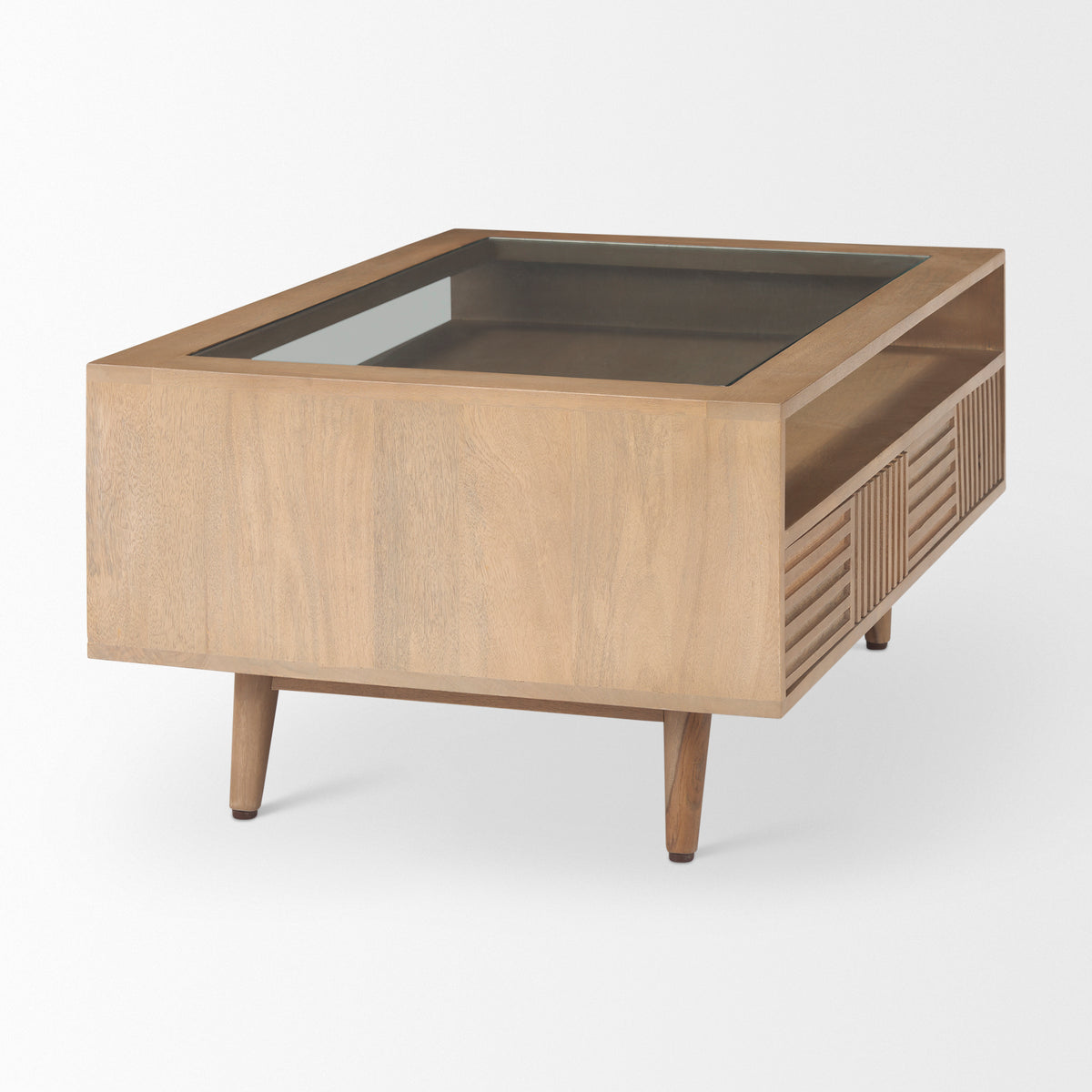 Sable 38.0L x 27.0W x 18.0H Light Brown Wood Coffee Table-Coffee Tables-DECOROLALA