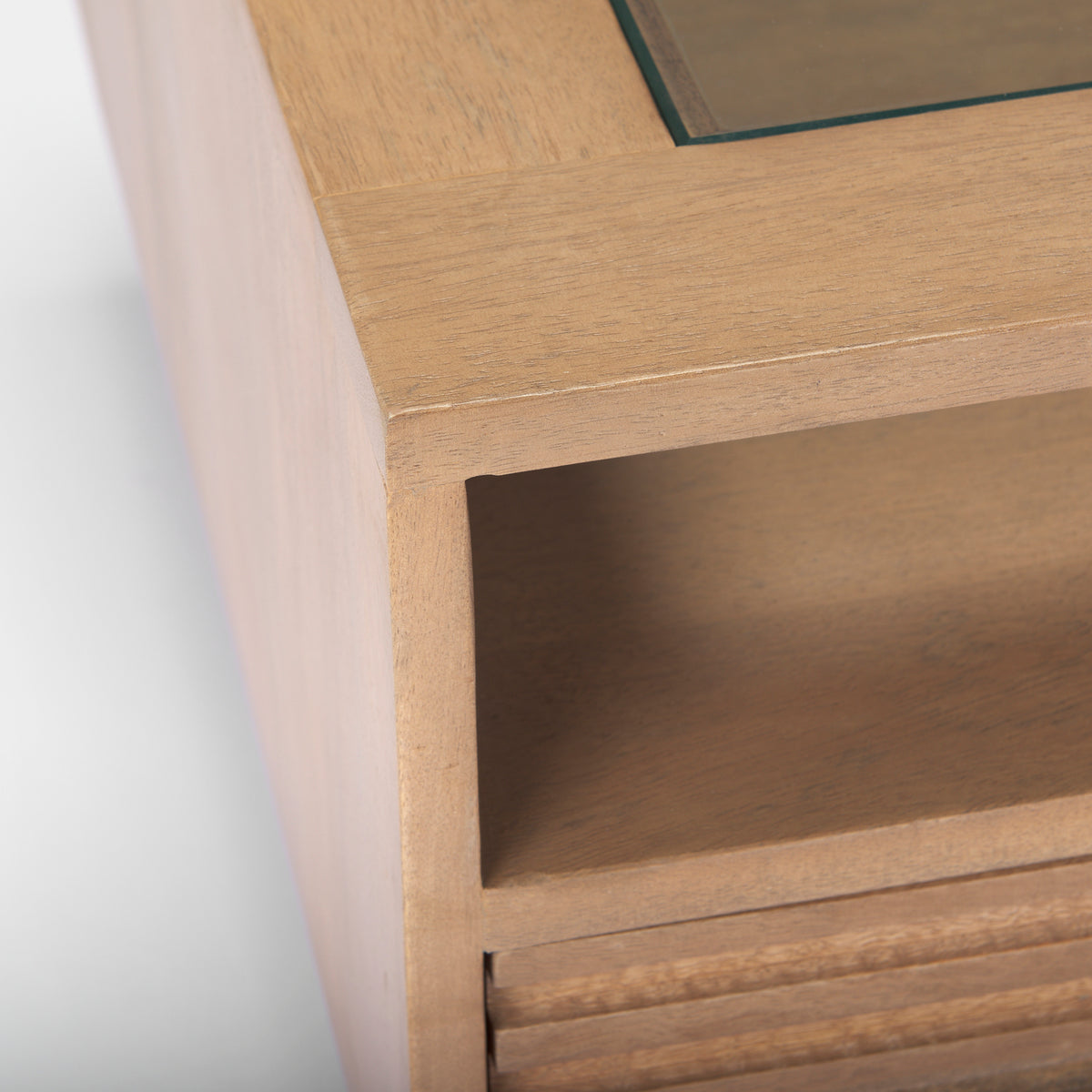 Sable 38.0L x 27.0W x 18.0H Light Brown Wood Coffee Table-Coffee Tables-DECOROLALA