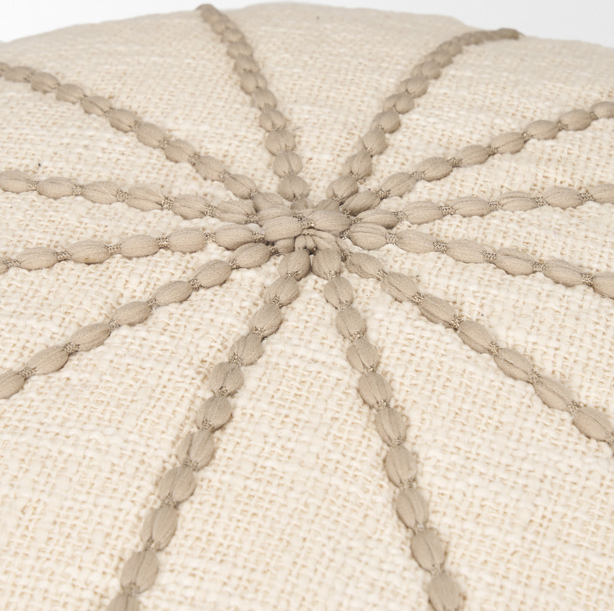 Sachi Beige w/ Stitching Pouf-Poufs-DECOROLALA