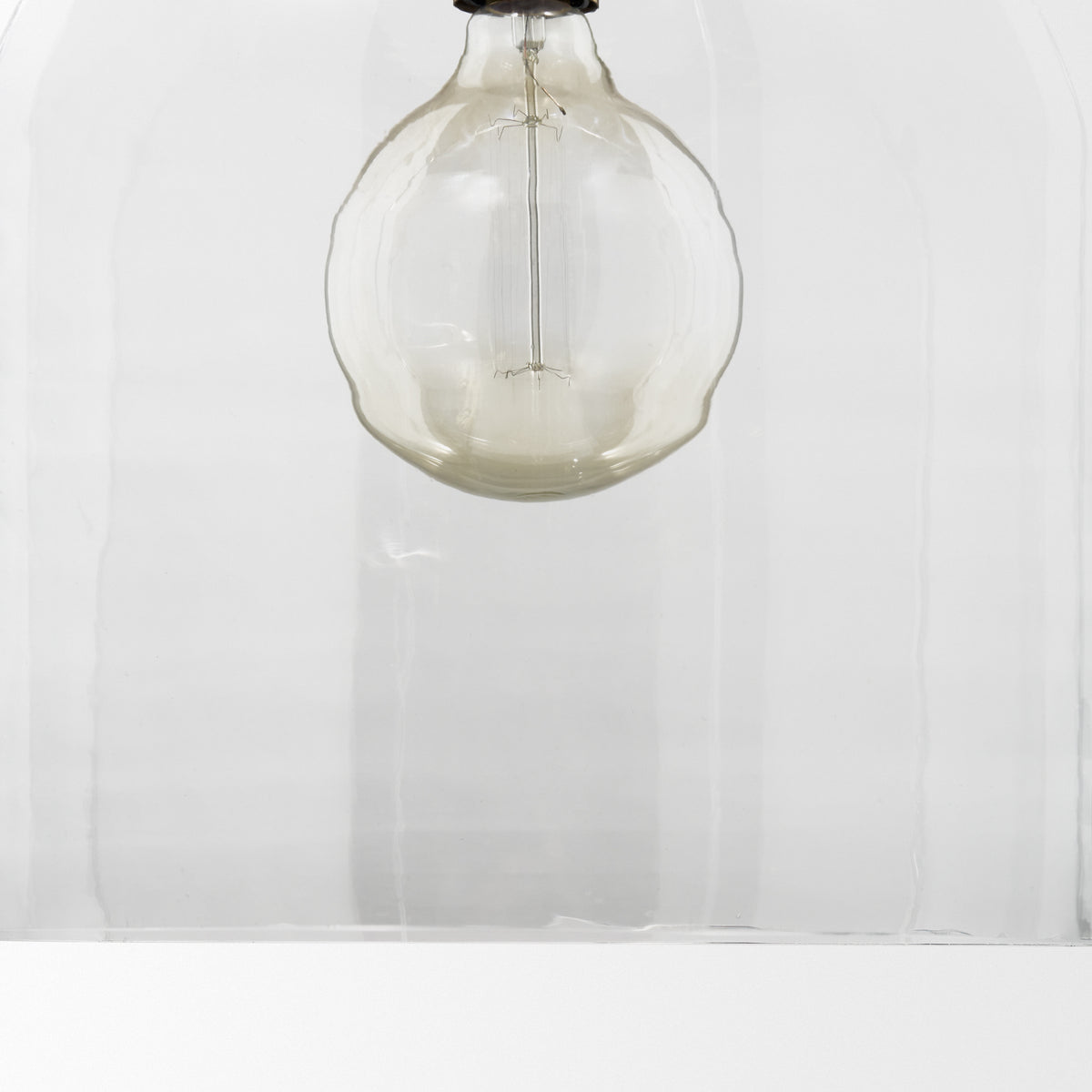 Sadah Large Clear Blown Glass w/ Gold Metal Pendant Light-Pendant Lighting-DECOROLALA