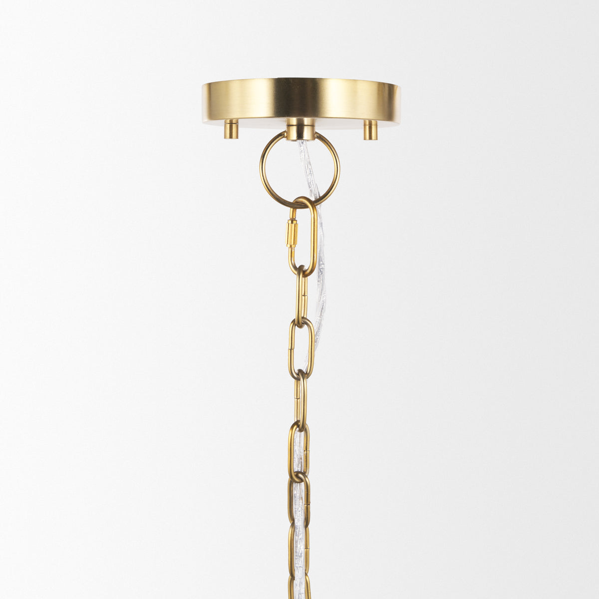 Sadah Tall Clear Blown Glass w/ Gold Metal Pendant Light-Pendant Lighting-DECOROLALA