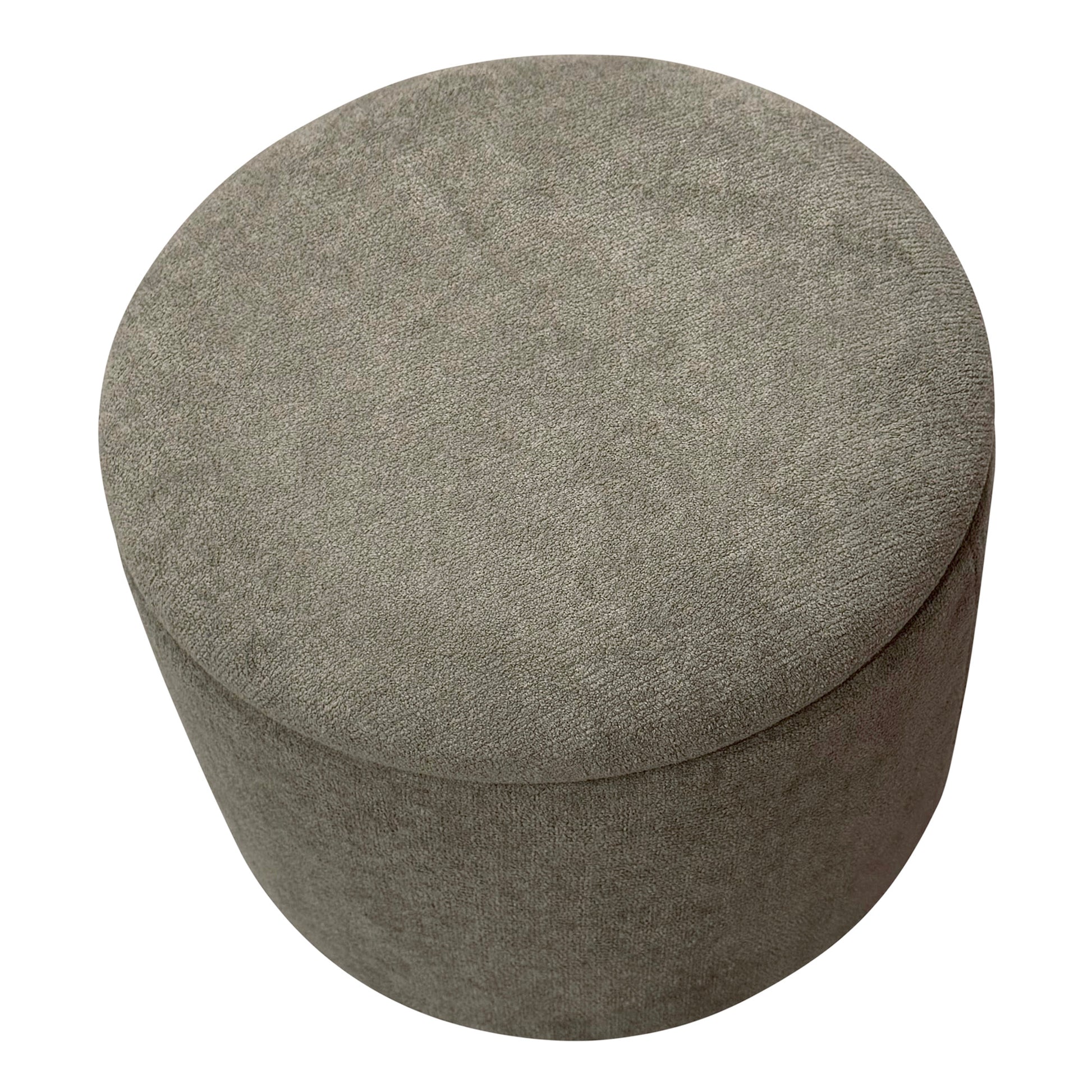 Sadie Round Storage Ottoman - Moss Green Reeded Wood Base-DECOROLALA