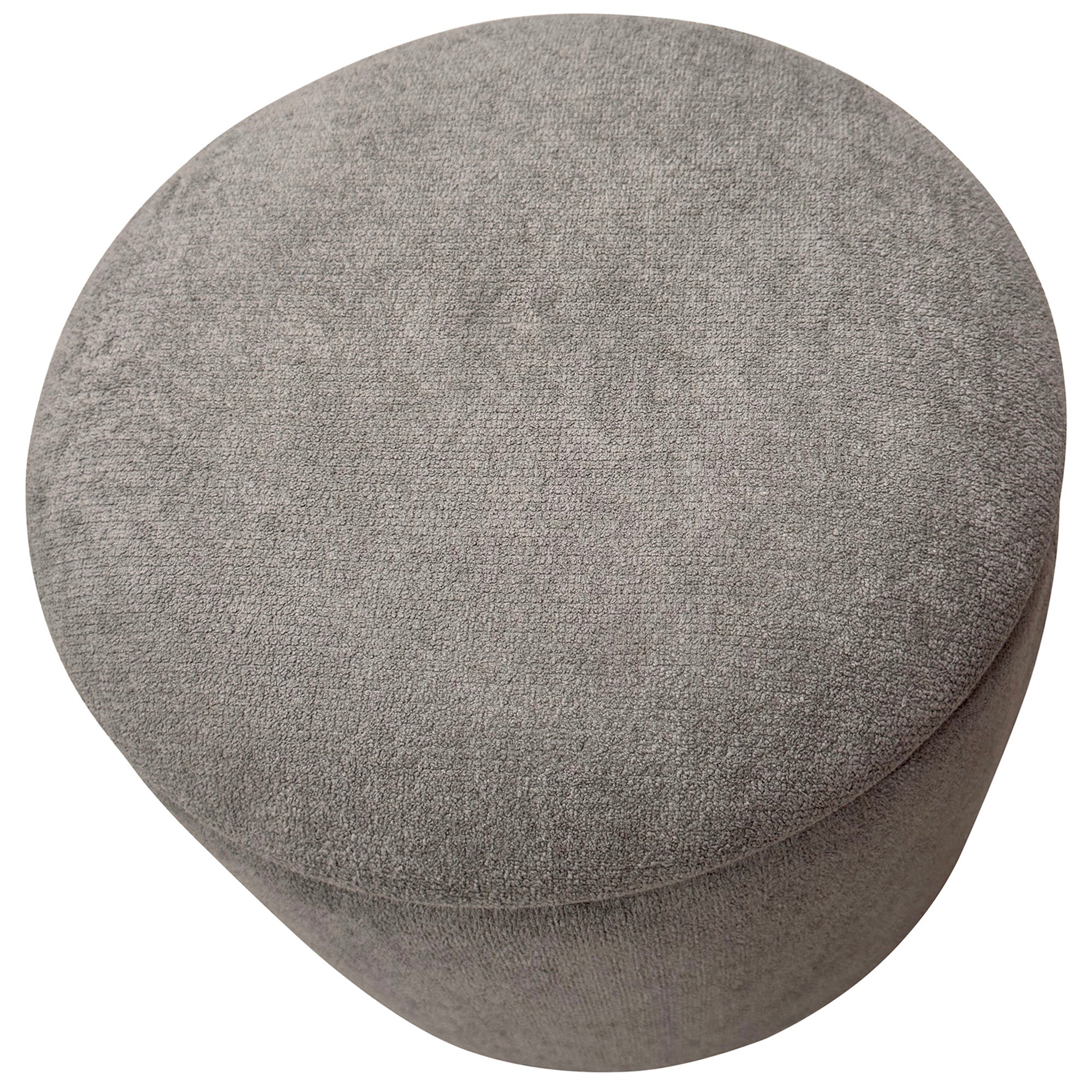 Sadie Round Storage Ottoman - Warm Charcoal Wood Reeded Base-DECOROLALA