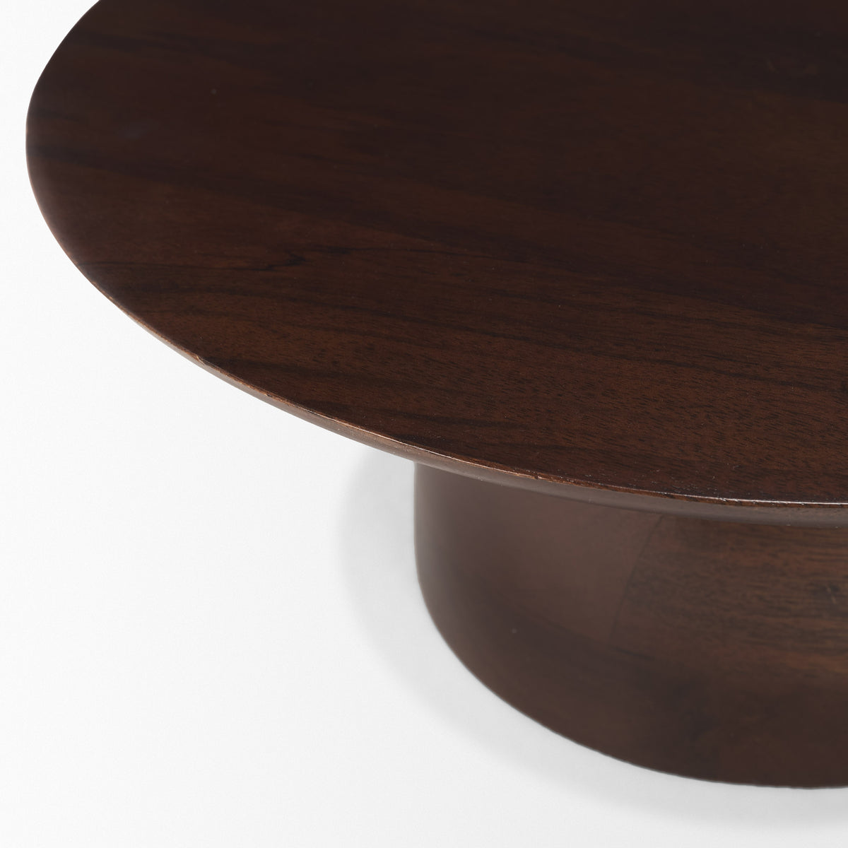 Sadira Small Mid-Dark Brown Solid Wood Round Riser-Trays-DECOROLALA