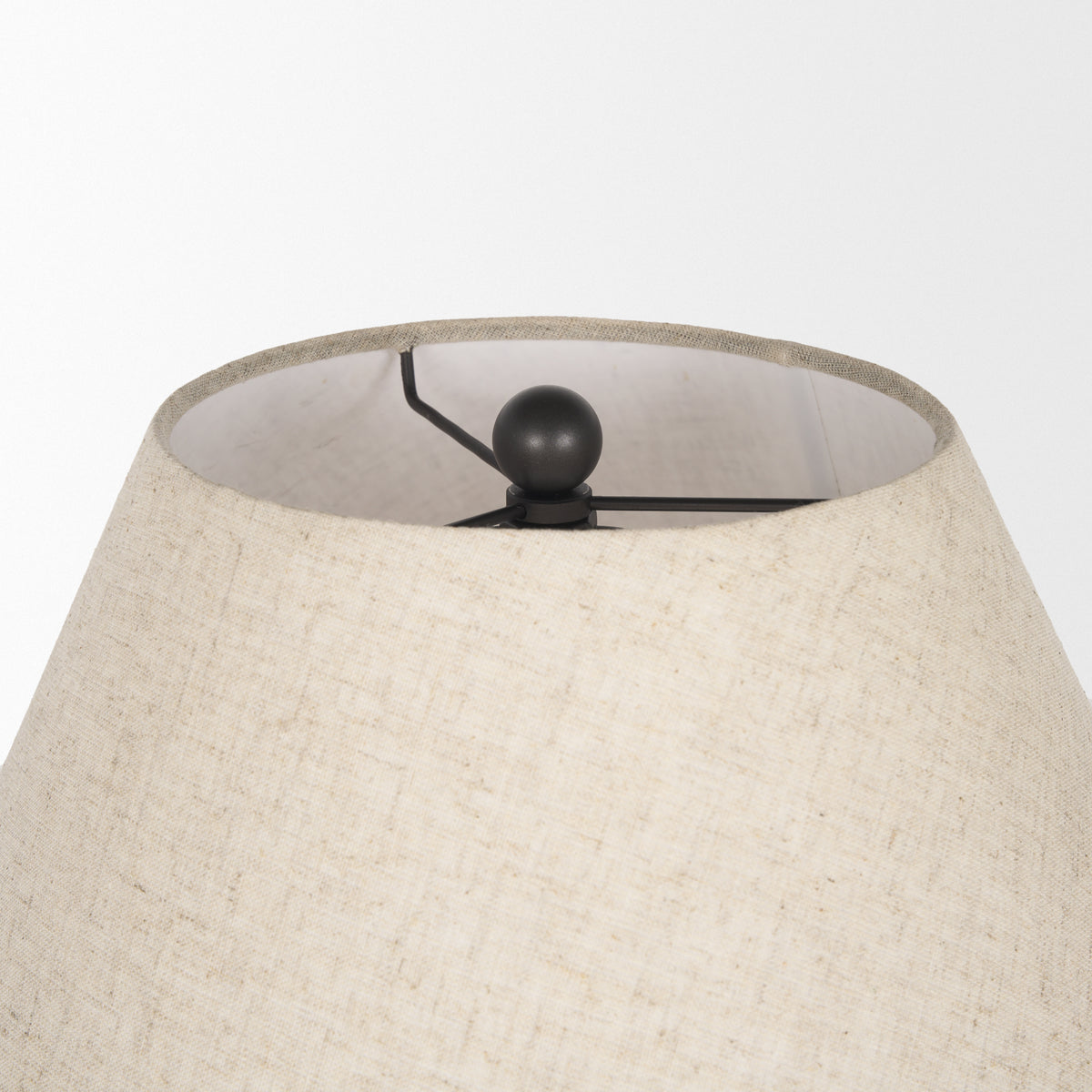 Sadiyah Antiqued Brushed Metal w/ Cream Shade Table Lamp-Table Lamps-DECOROLALA