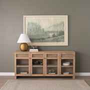 Sadiyah Antiqued Brushed Metal w/ Cream Shade Table Lamp-Table Lamps-DECOROLALA