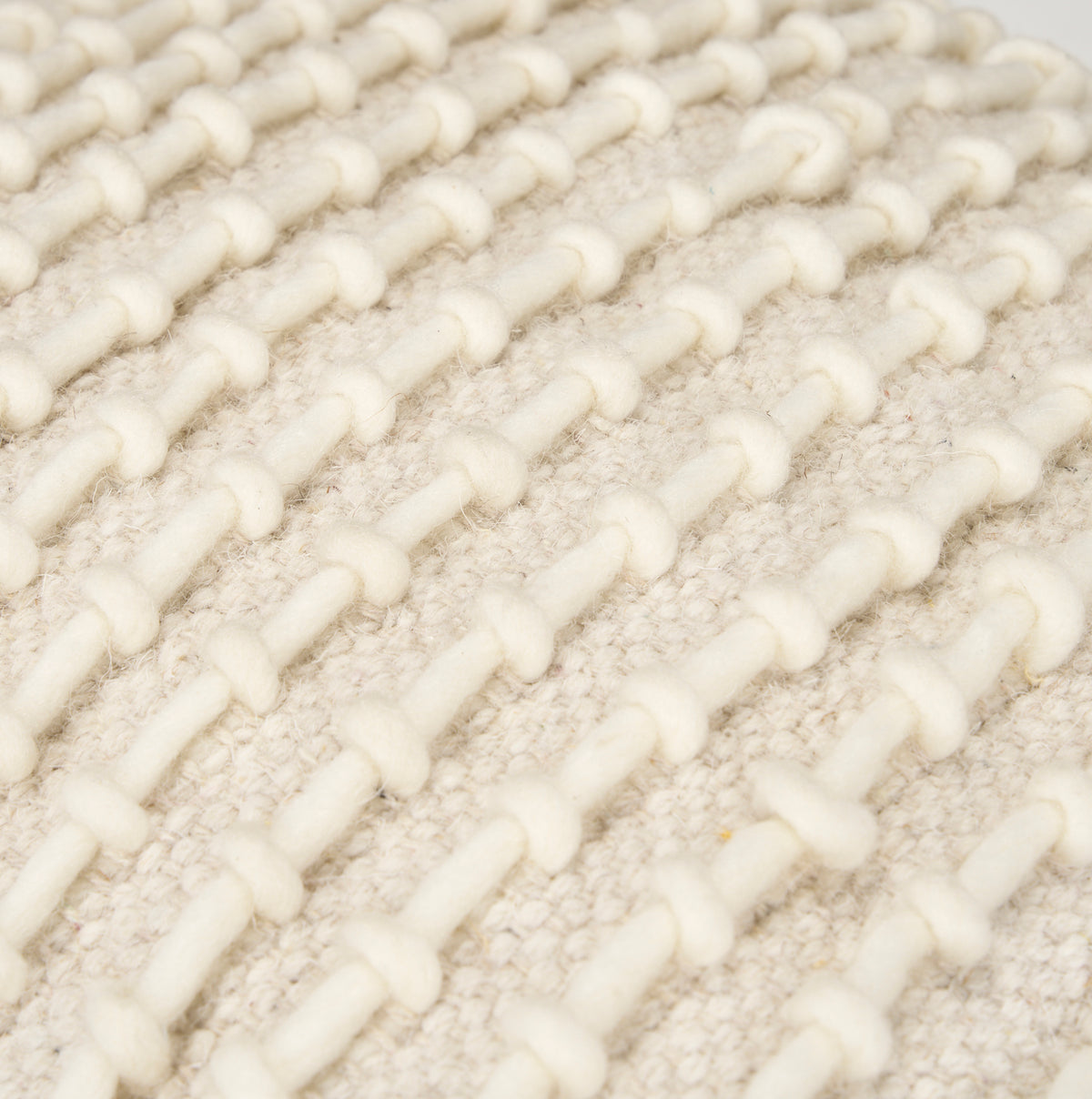 Sakaye Beige w/ Cream Stitched Patterned Pouf-Poufs-DECOROLALA