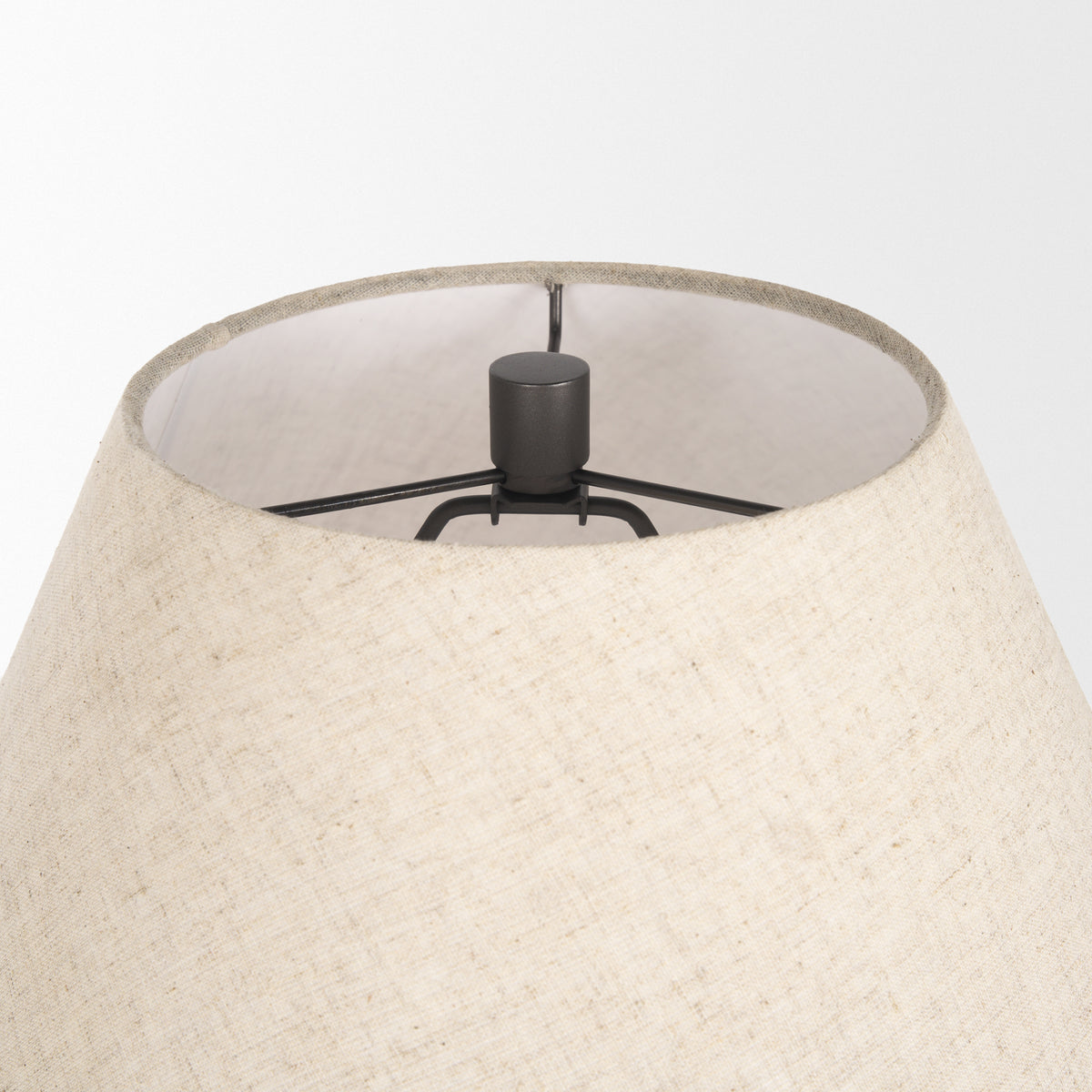 Salaah Antique Brushed Metal w/ Cream Shade Table Lamp-Table Lamps-DECOROLALA