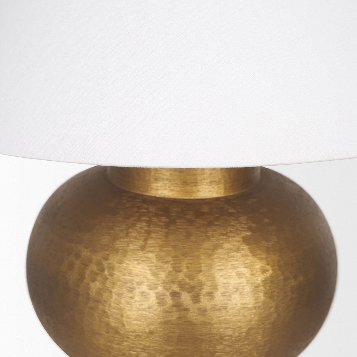 Salaah Antique Brushed Metal w/ Cream Shade Table Lamp-Table Lamps-DECOROLALA