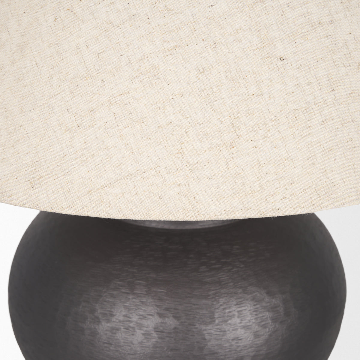 Salaah Antique Brushed Metal w/ Cream Shade Table Lamp-Table Lamps-DECOROLALA