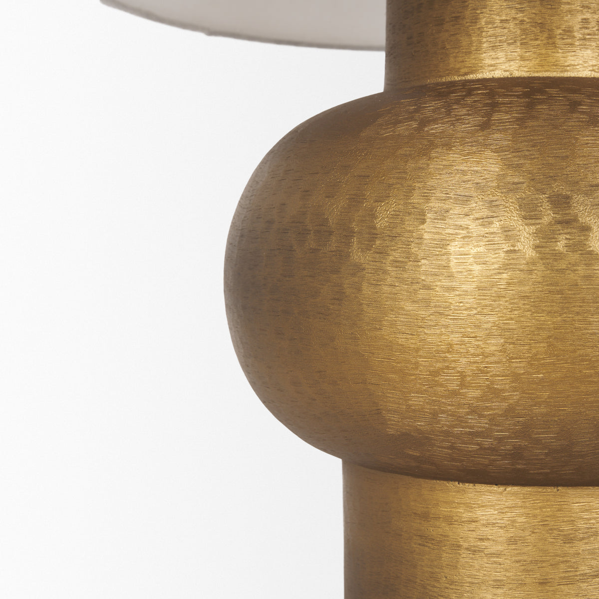Salaah Antique Brushed Metal w/ Cream Shade Table Lamp-Table Lamps-DECOROLALA