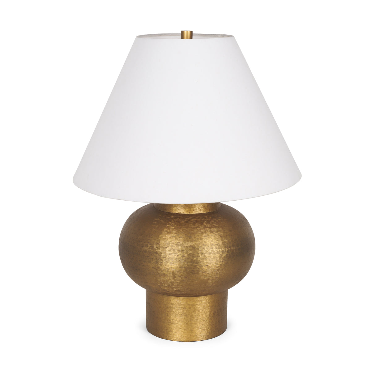 Salaah Antique Brushed Metal w/ Cream Shade Table Lamp-Table Lamps-DECOROLALA