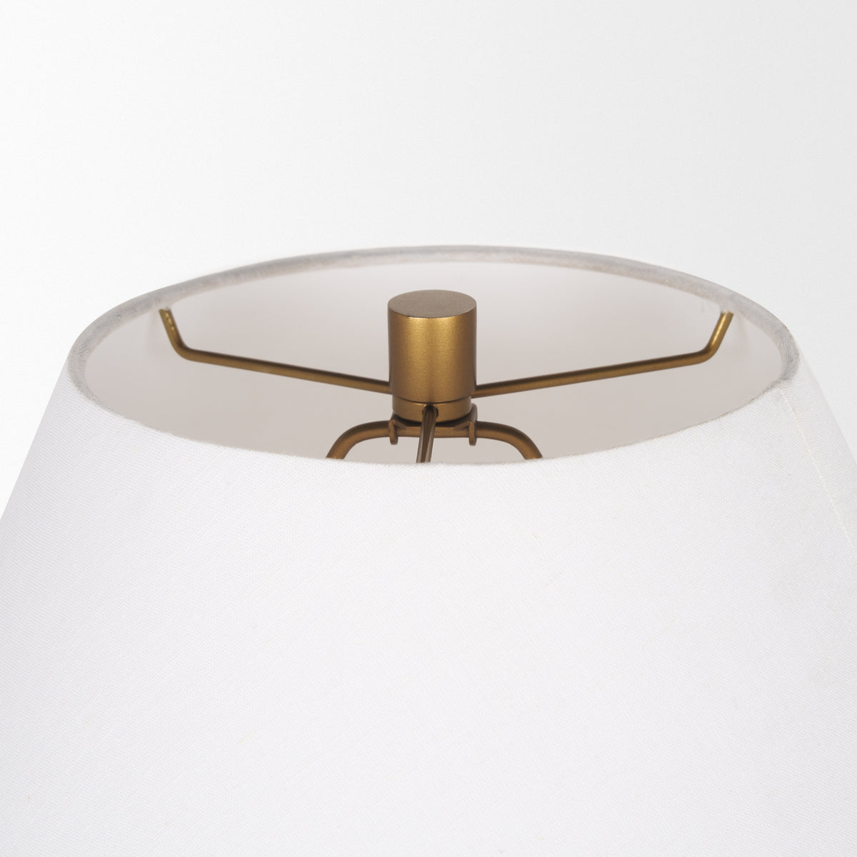 Salaah Antique Brushed Metal w/ Cream Shade Table Lamp-Table Lamps-DECOROLALA