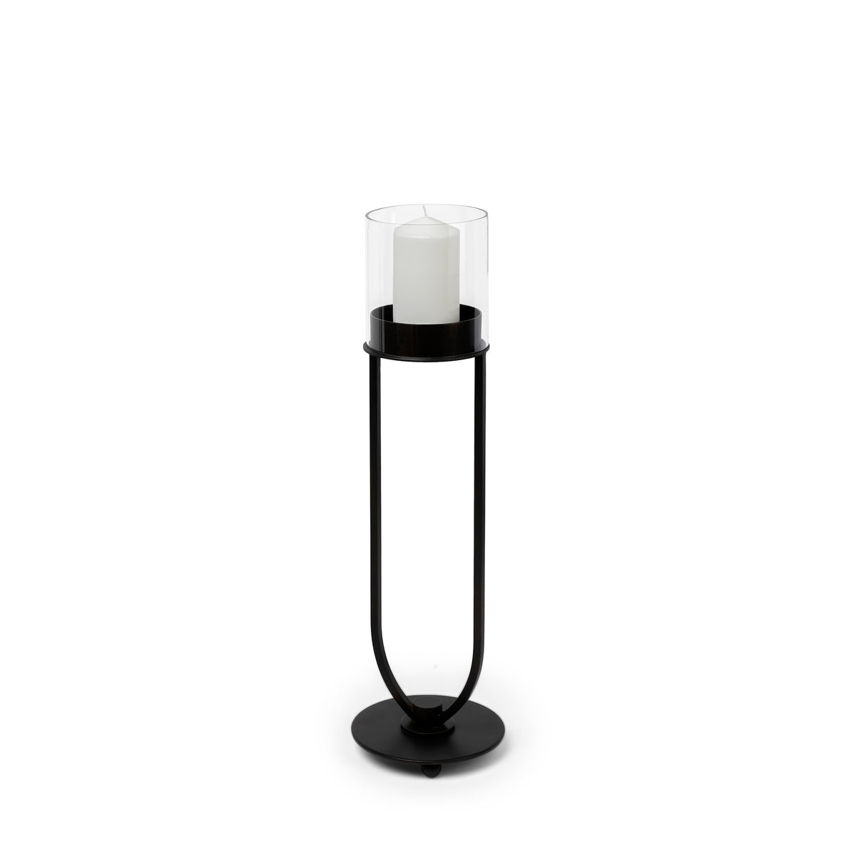 Salah I Small Black Iron Table Candle Holder-Table Candle Holders-DECOROLALA