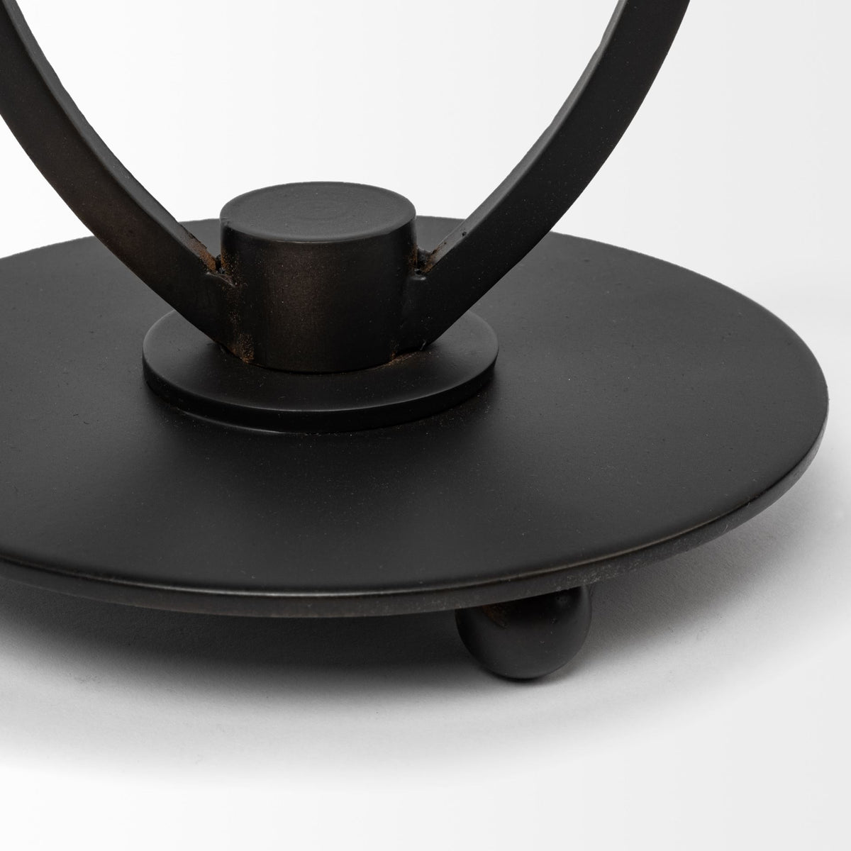 Salah I Small Black Iron Table Candle Holder-Table Candle Holders-DECOROLALA
