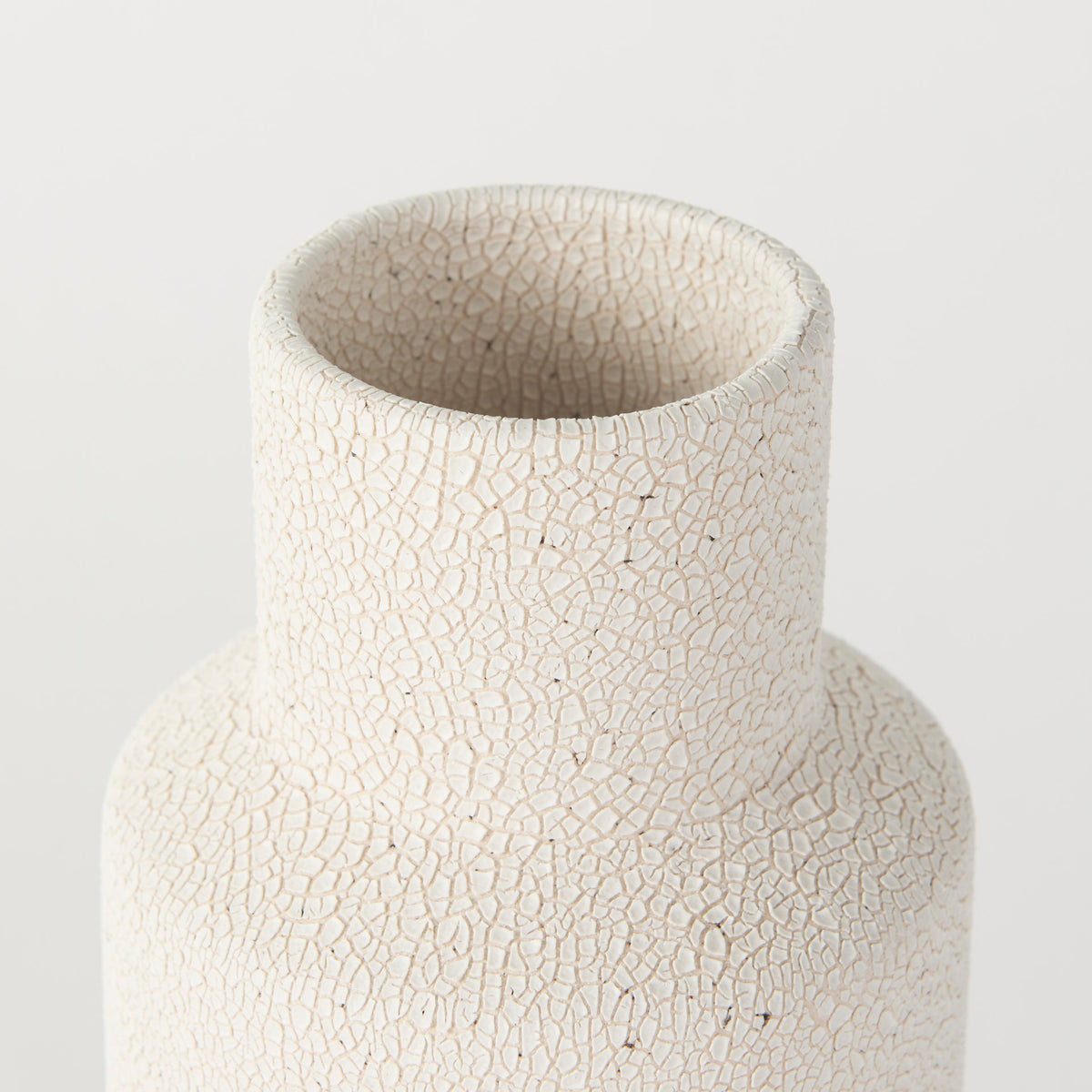 Salar 4.5L x 4.5W x 11.0H Cream Gourd Style Crackled Ceramic Vase-Vase-DECOROLALA