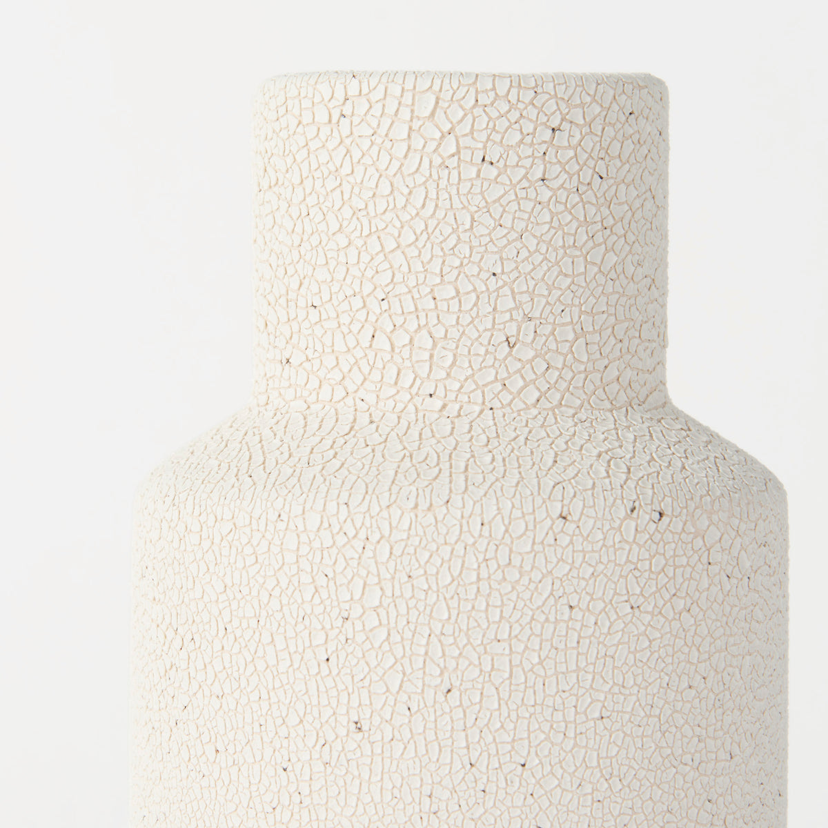 Salar 4.5L x 4.5W x 11.0H Cream Gourd Style Crackled Ceramic Vase-Vase-DECOROLALA