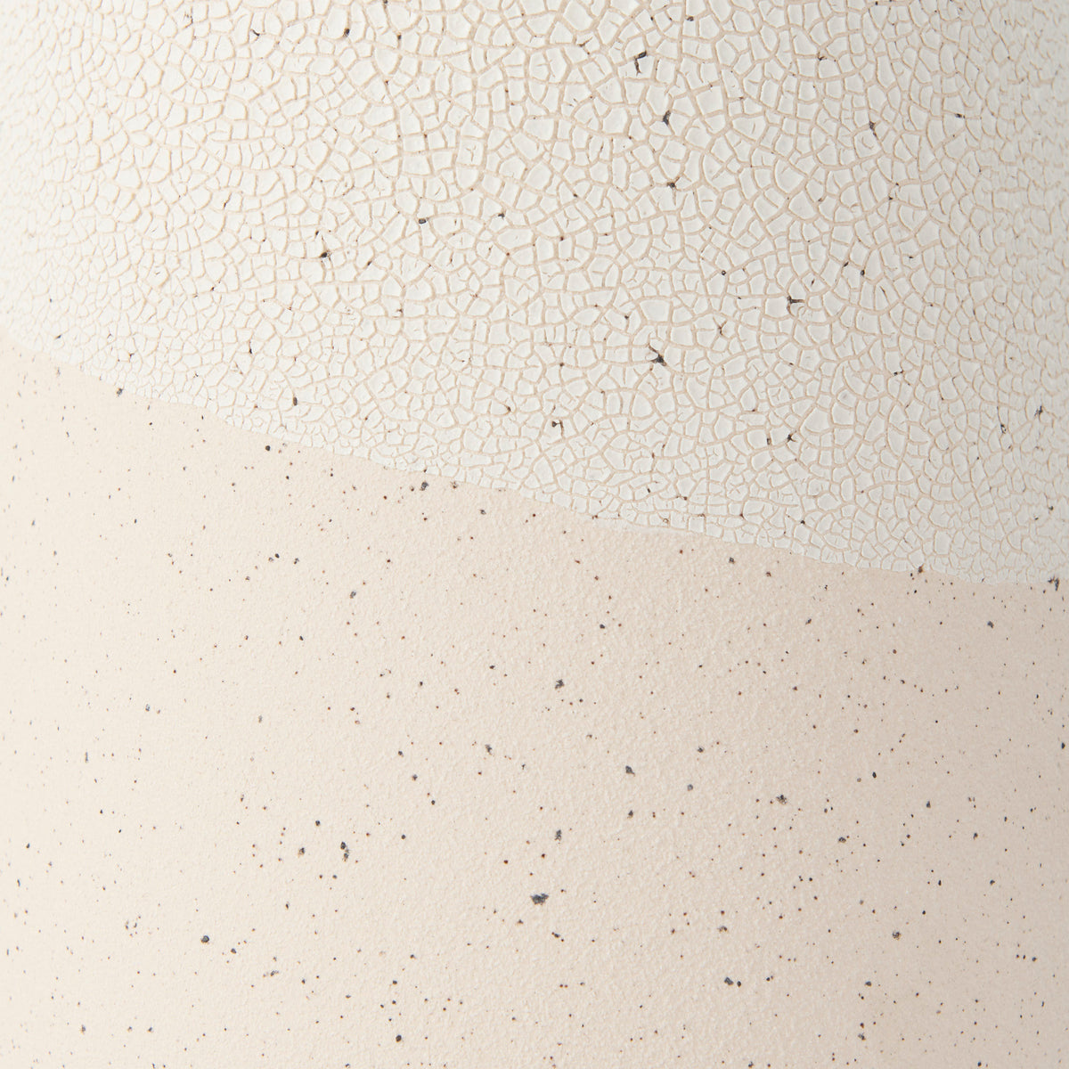 Salar 5.9L x 5.9W x 14.0H Cream Conical Crackled Ceramic Vase-Vase-DECOROLALA