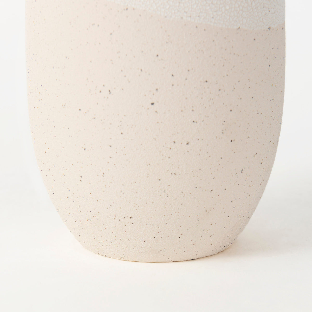 Salar 5.9L x 5.9W x 14.0H Cream Conical Crackled Ceramic Vase-Vase-DECOROLALA