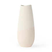 Salar 5.9L x 5.9W x 14.0H Cream Conical Crackled Ceramic Vase-Vase-DECOROLALA