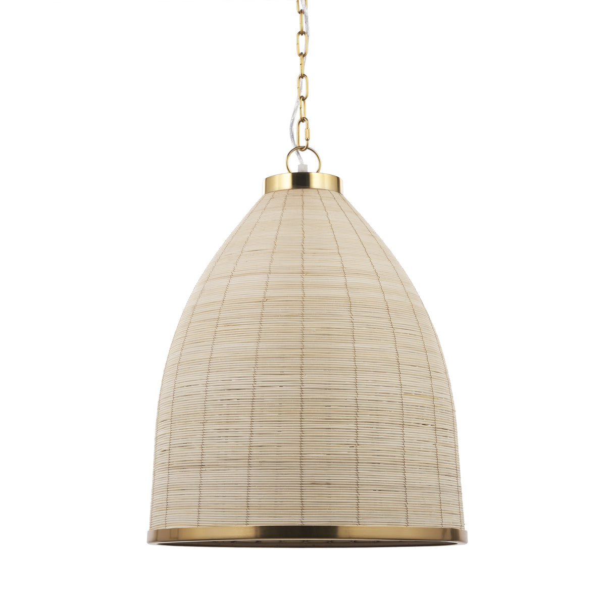 Saliha Cane w/ Brass Metal Pendant Light-Pendant Lighting-DECOROLALA