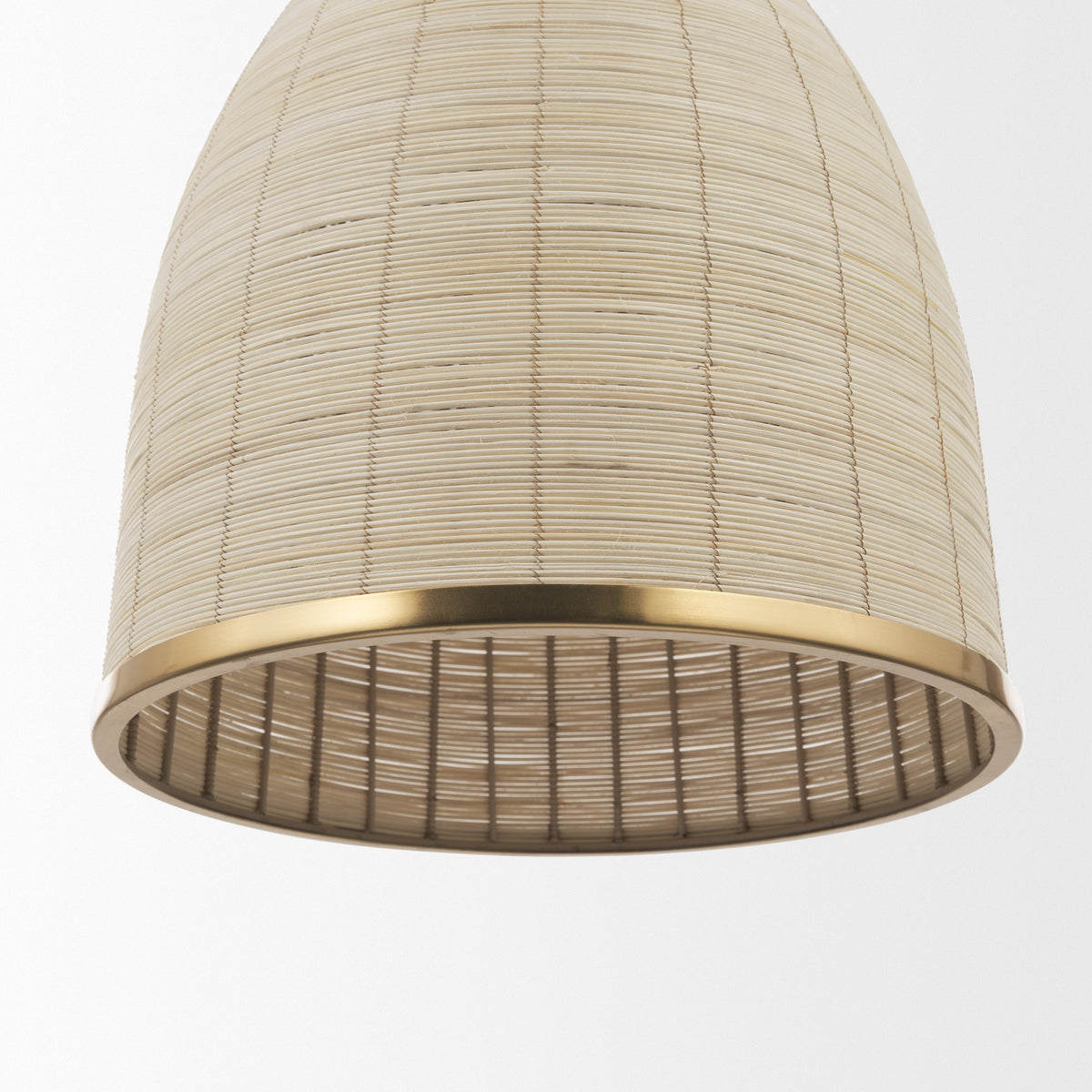 Saliha Cane w/ Brass Metal Pendant Light-Pendant Lighting-DECOROLALA