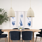 Saliha Cane w/ Brass Metal Pendant Light-Pendant Lighting-DECOROLALA