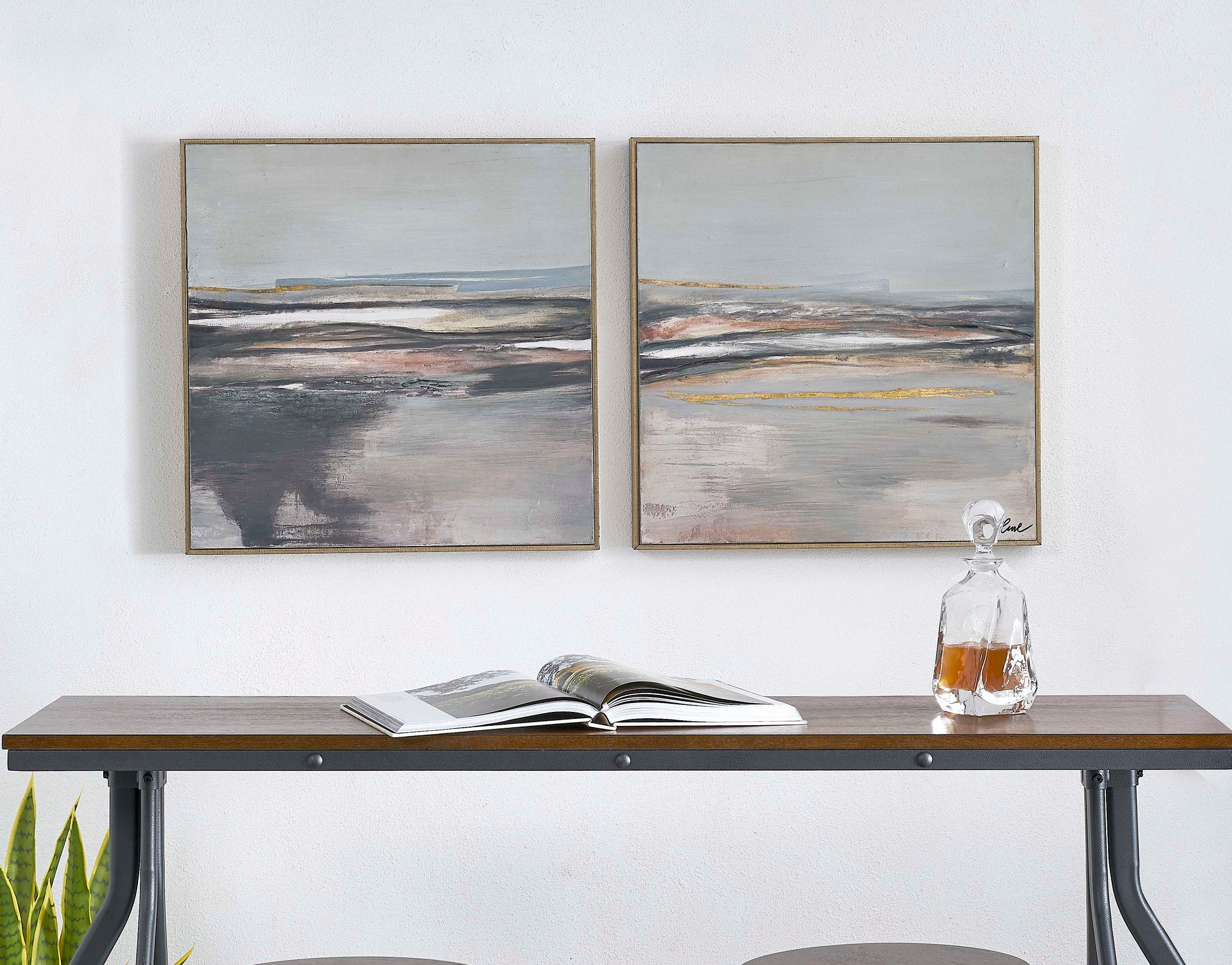 Salinas 24" Wide Canvas Art, Grey-Canvas Art-DECOROLALA