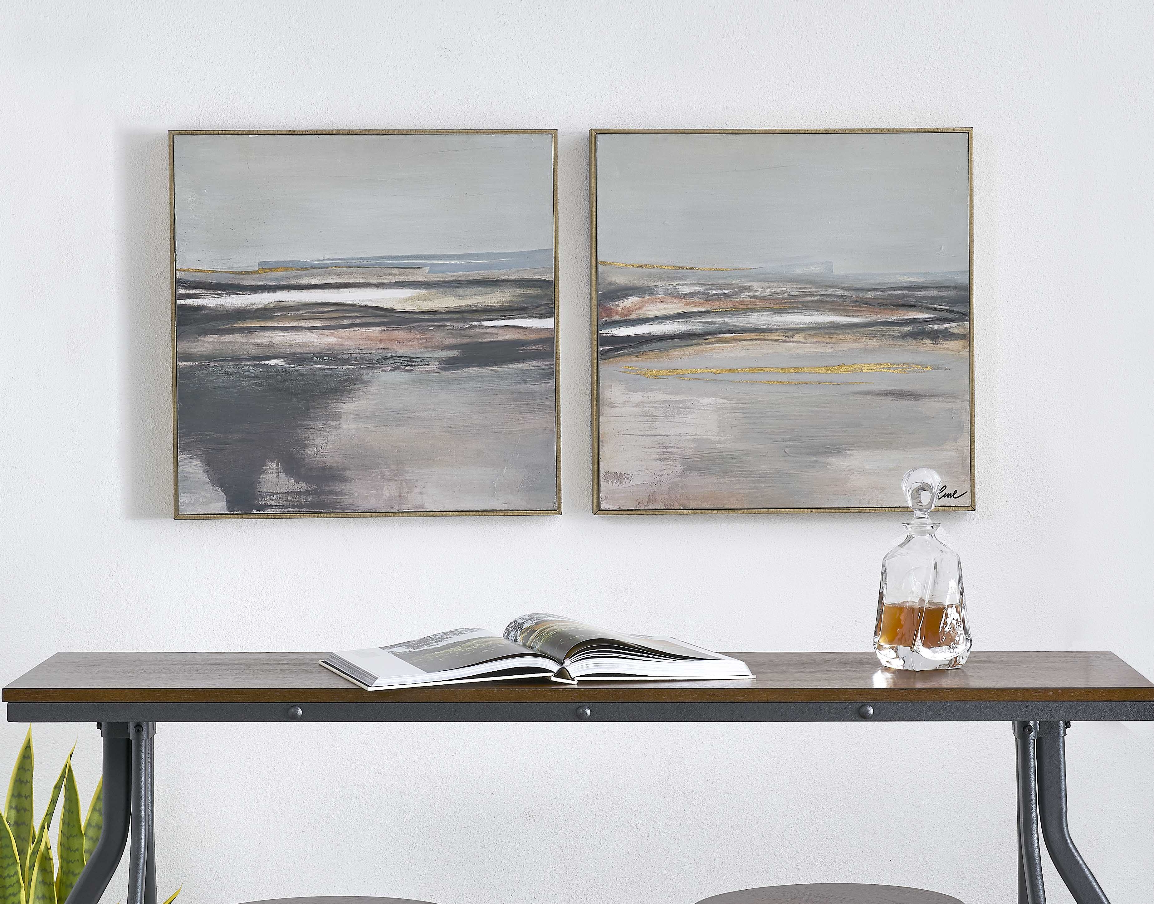 Salinas 24" Wide Canvas Art, Grey-Canvas Art-DECOROLALA