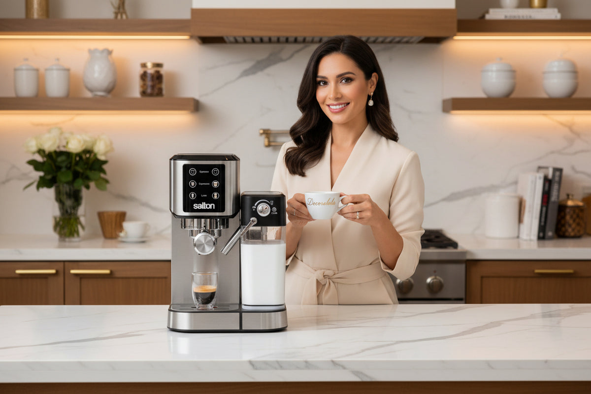 Salton 3-In-1 Digital Espresso Machine - Stainless Steel-Espresso Machine-DECOROLALA