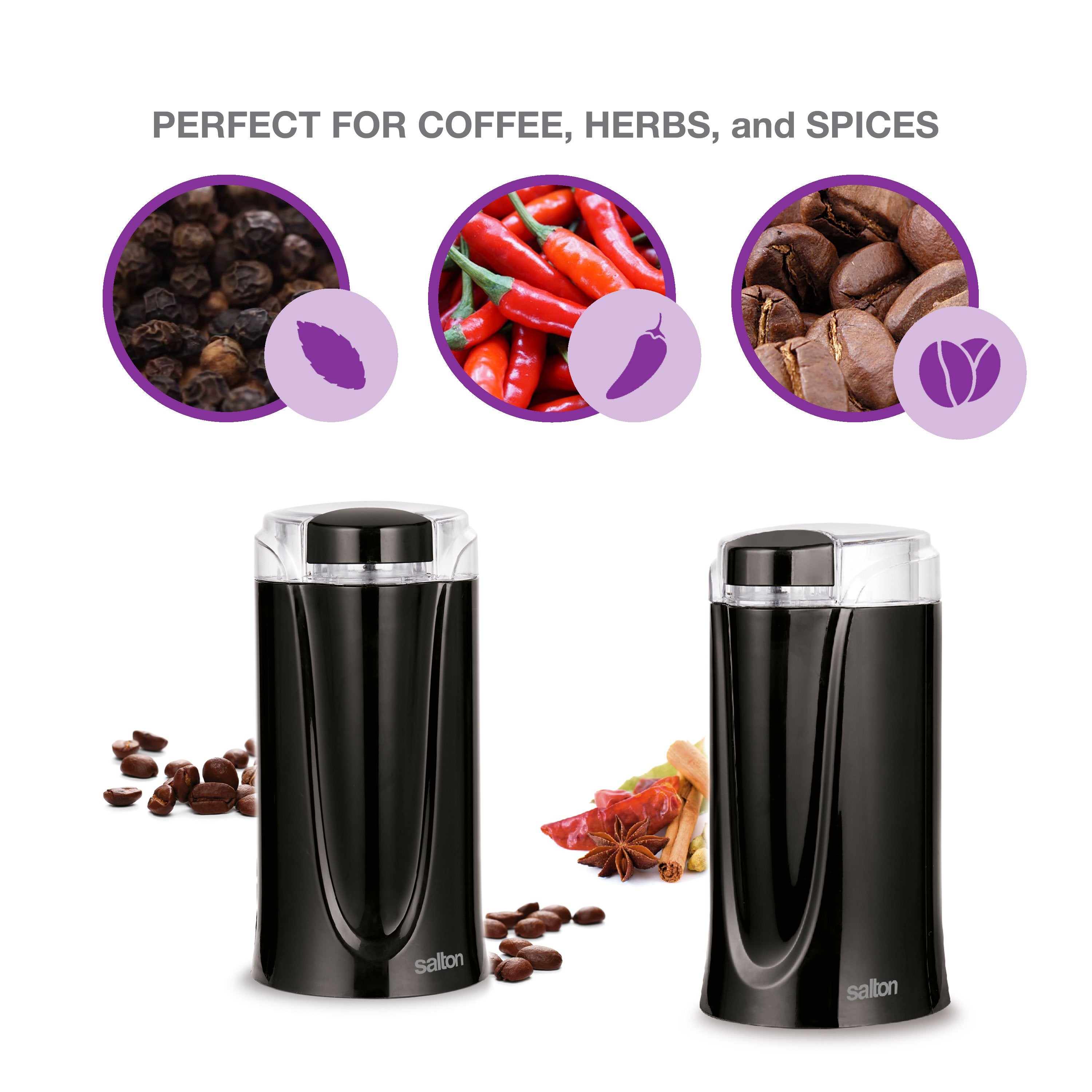 Salton Coffee Grinder - One-Touch Pulse-Marine Speakers-DECOROLALA