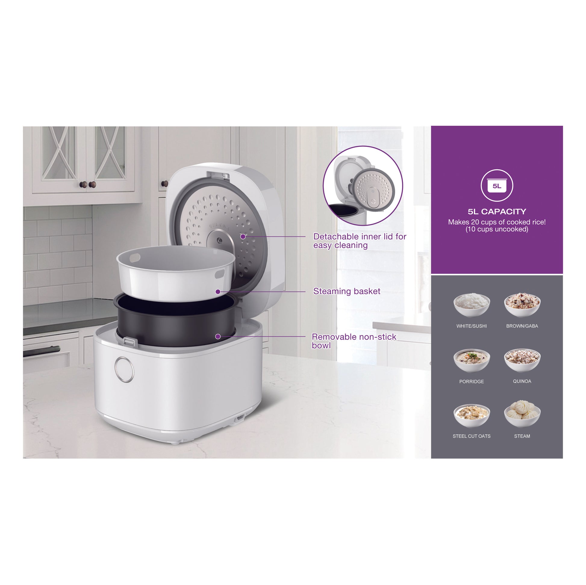 Salton Multifunction Micom Rice Cooker - 20 Cups-Rice Cookers-DECOROLALA