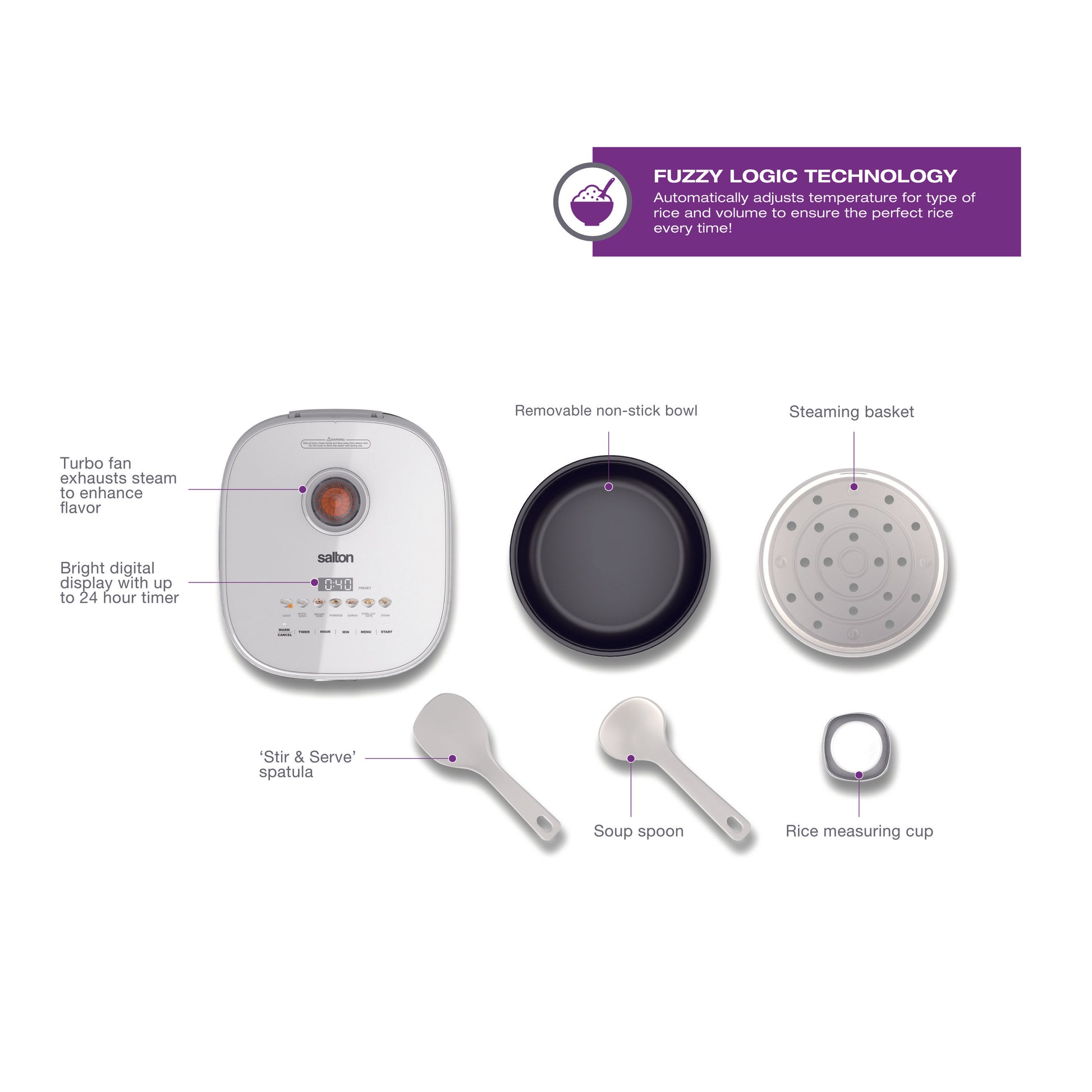 Salton Multifunction Micom Rice Cooker - 20 Cups-Rice Cookers-DECOROLALA