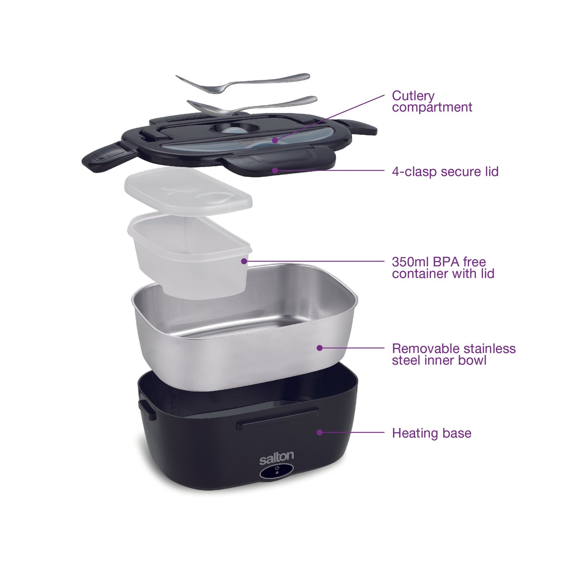 Salton Portable Electric Lunchbox-Lunch Boxes & Totes-DECOROLALA