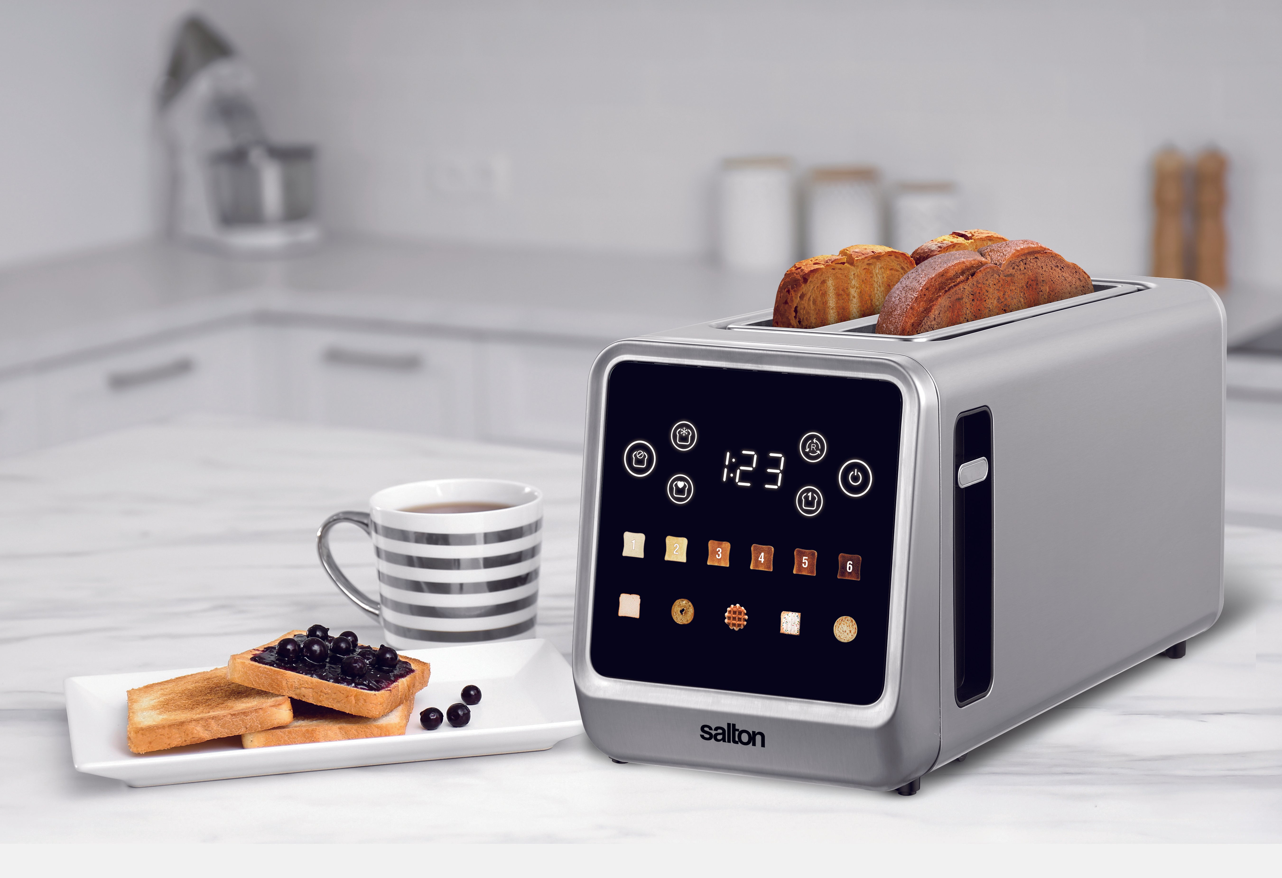 Salton Smart Touch Toaster - Long Slot - 4 Slice-Toaster-DECOROLALA