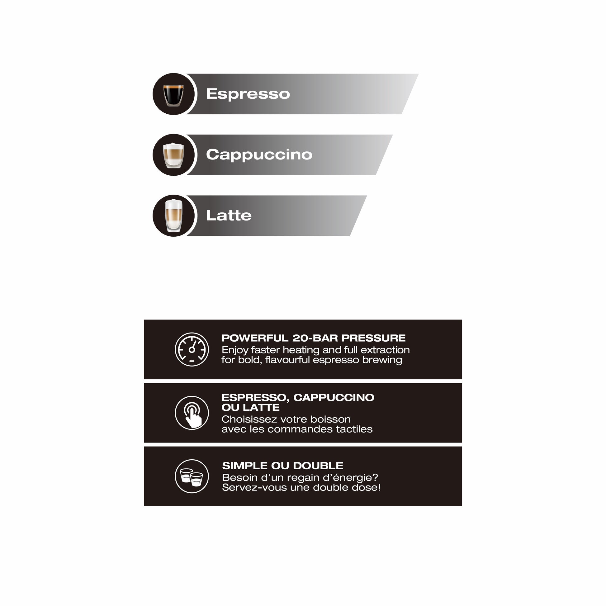 Salton Stainless Steel 3-In-1 Digital Espresso, Capuccino & Latte Machine-Espresso Machine-DECOROLALA