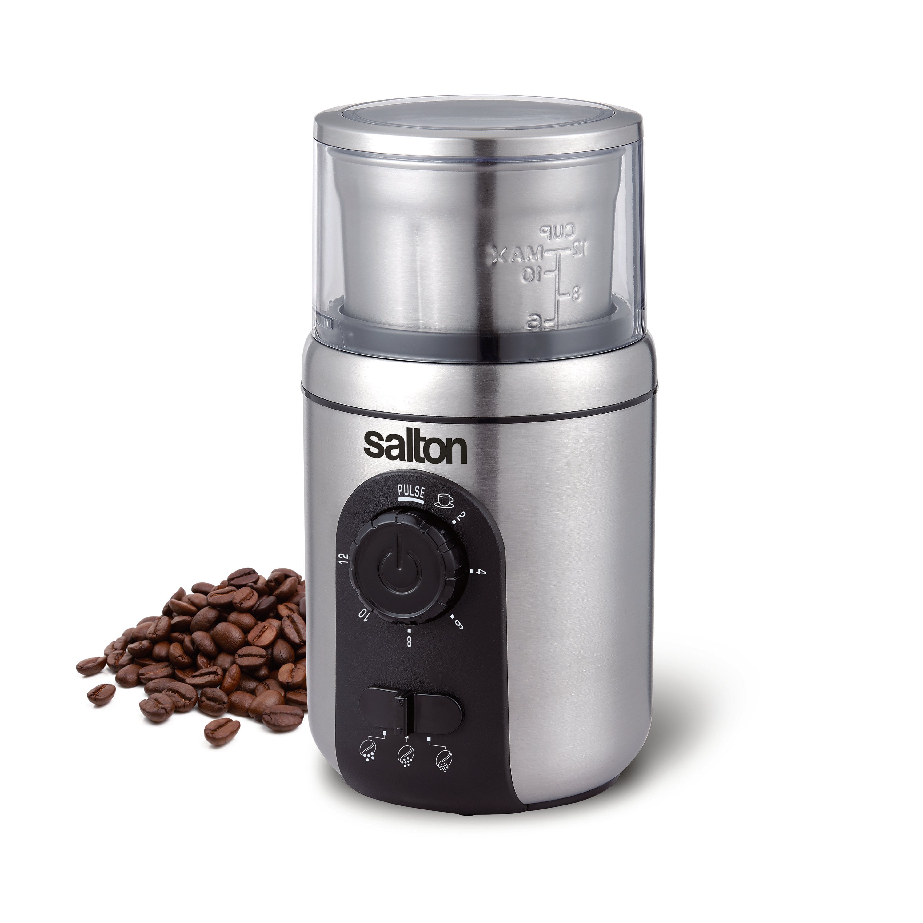 Salton Stainless Steel Coffee Grinder - 12 Cup-Food Grinders & Mills-DECOROLALA