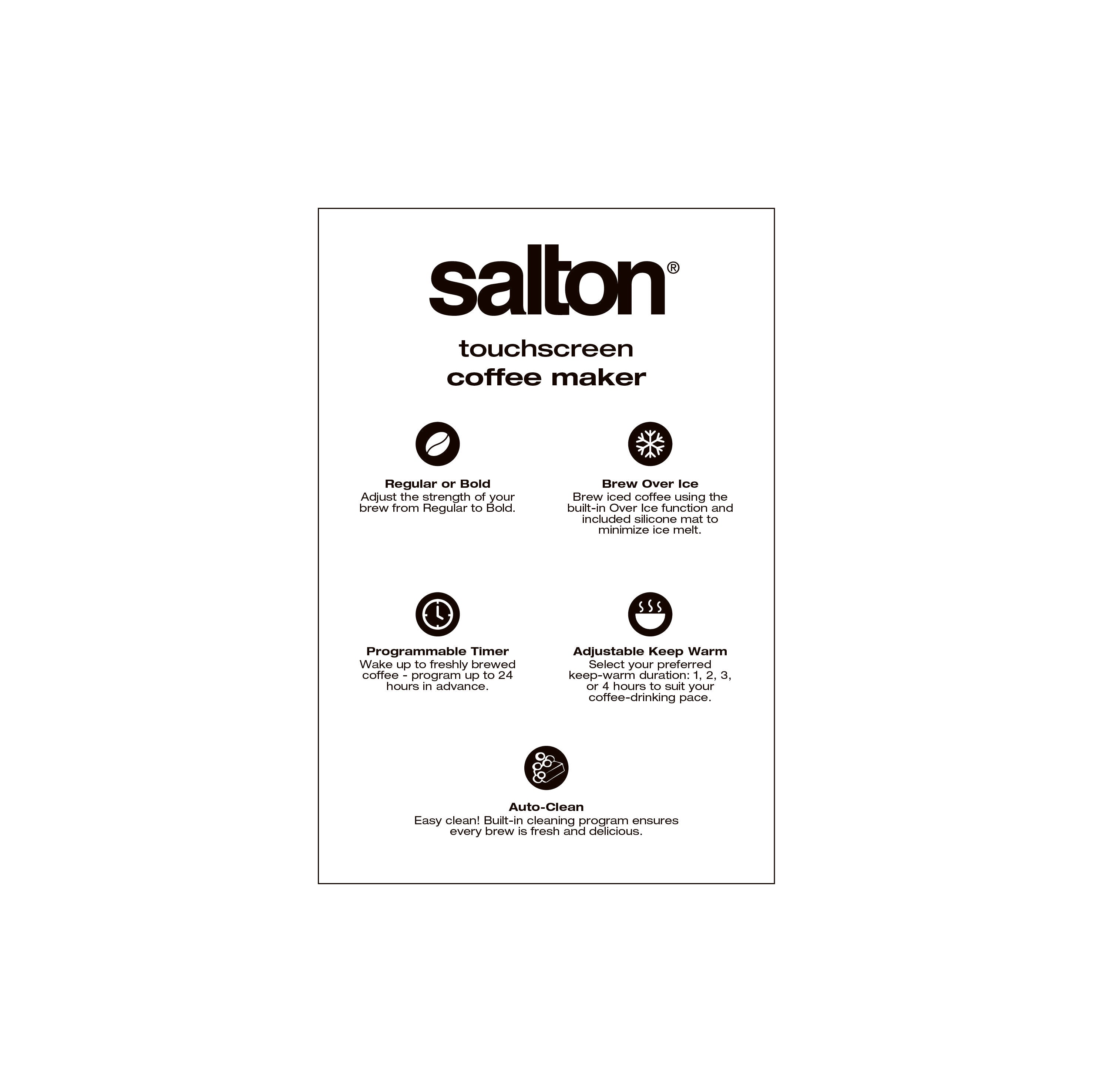 Salton Stainless Steel Coffee Maker 14 Cup-Coffee Makers & Espresso Machines-DECOROLALA