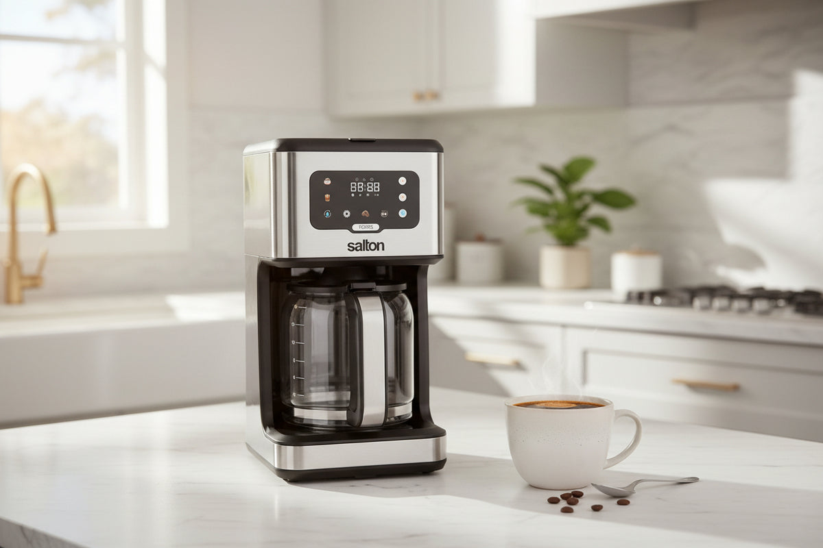 Salton Stainless Steel Coffee Maker 14 Cup-Coffee Makers & Espresso Machines-DECOROLALA