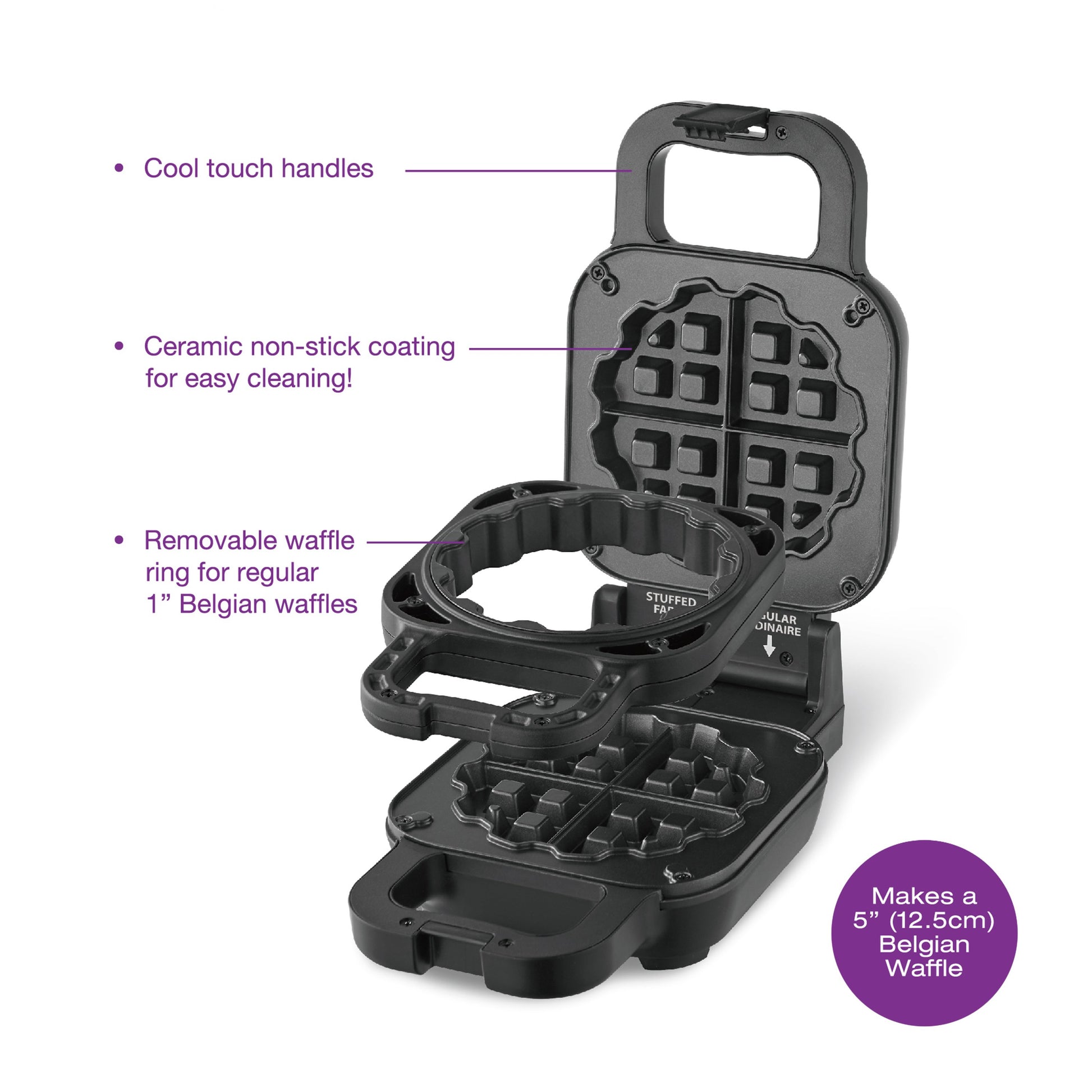 Salton Stuffed Belgian Waffle Maker-Waffle Irons-DECOROLALA