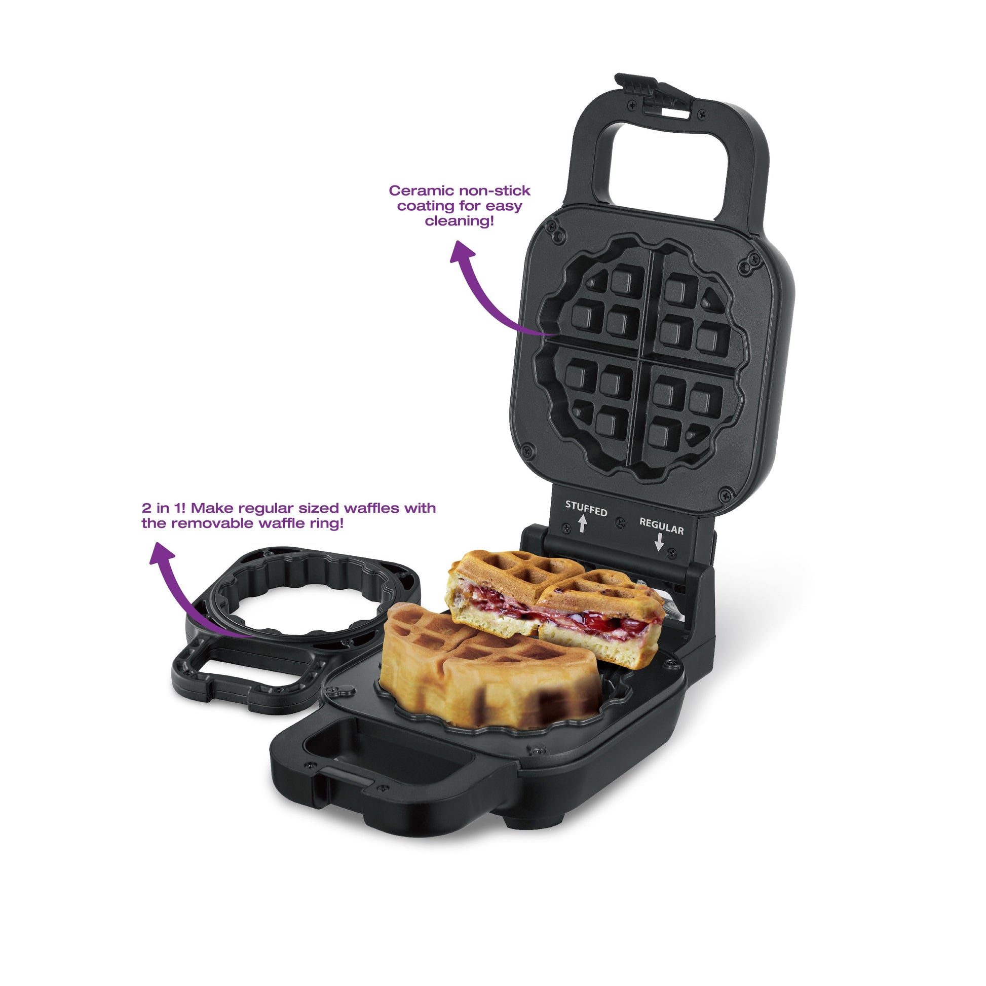 Salton Stuffed Belgian Waffle Maker-Waffle Irons-DECOROLALA