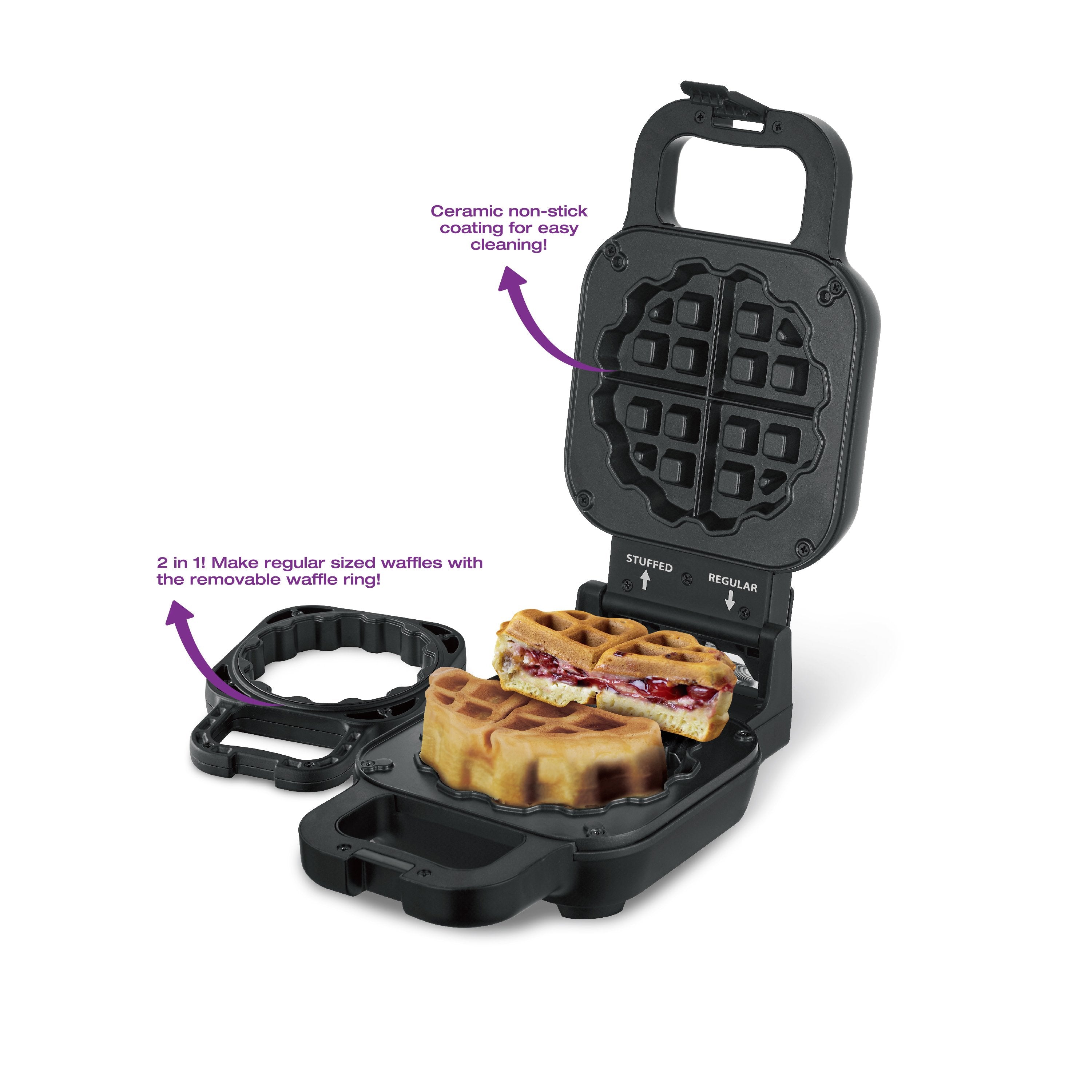 Salton Stuffed Belgian Waffle Maker-Waffle Irons-DECOROLALA