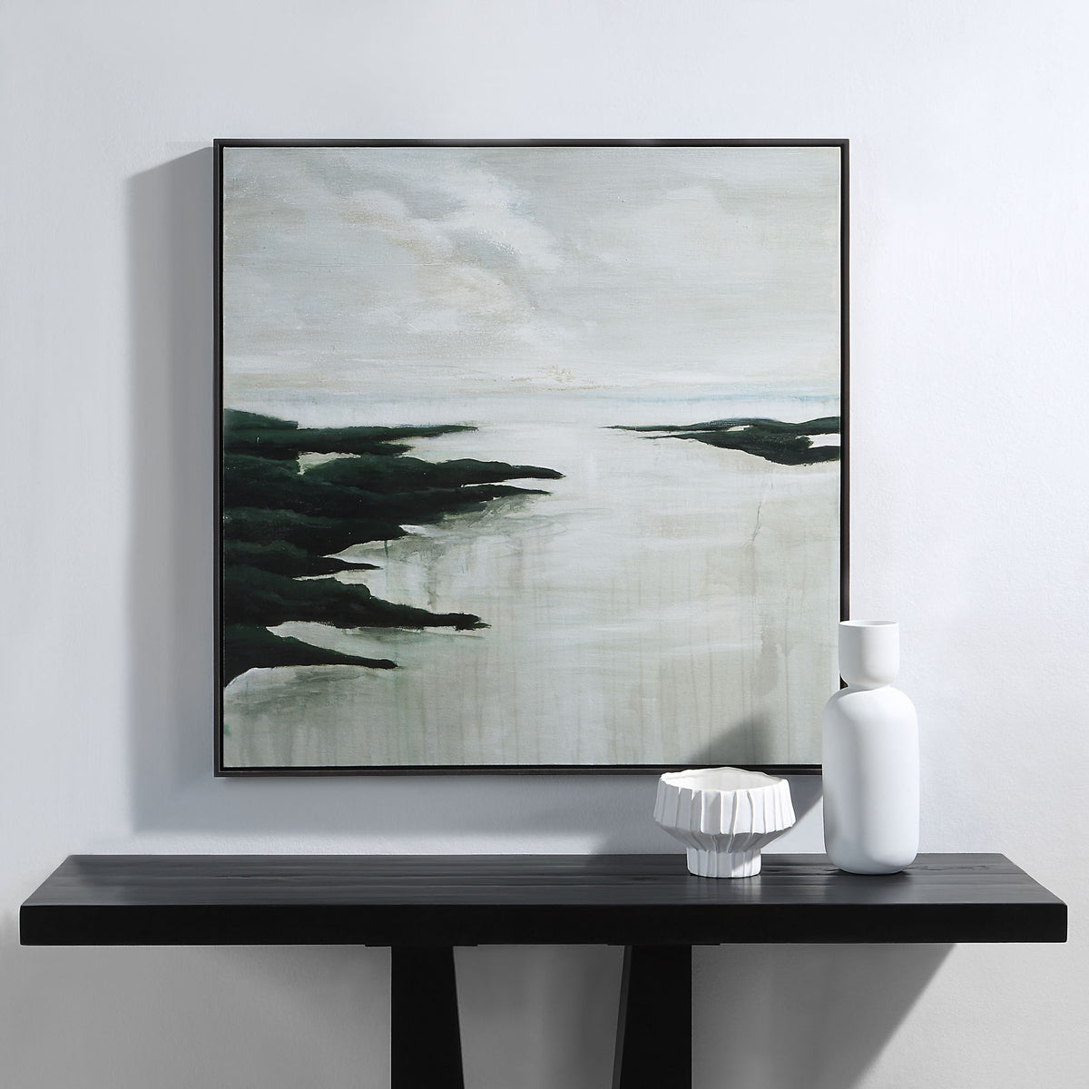 Saltoro 40" Wide Canvas Art, Green-Canvas Prints-DECOROLALA